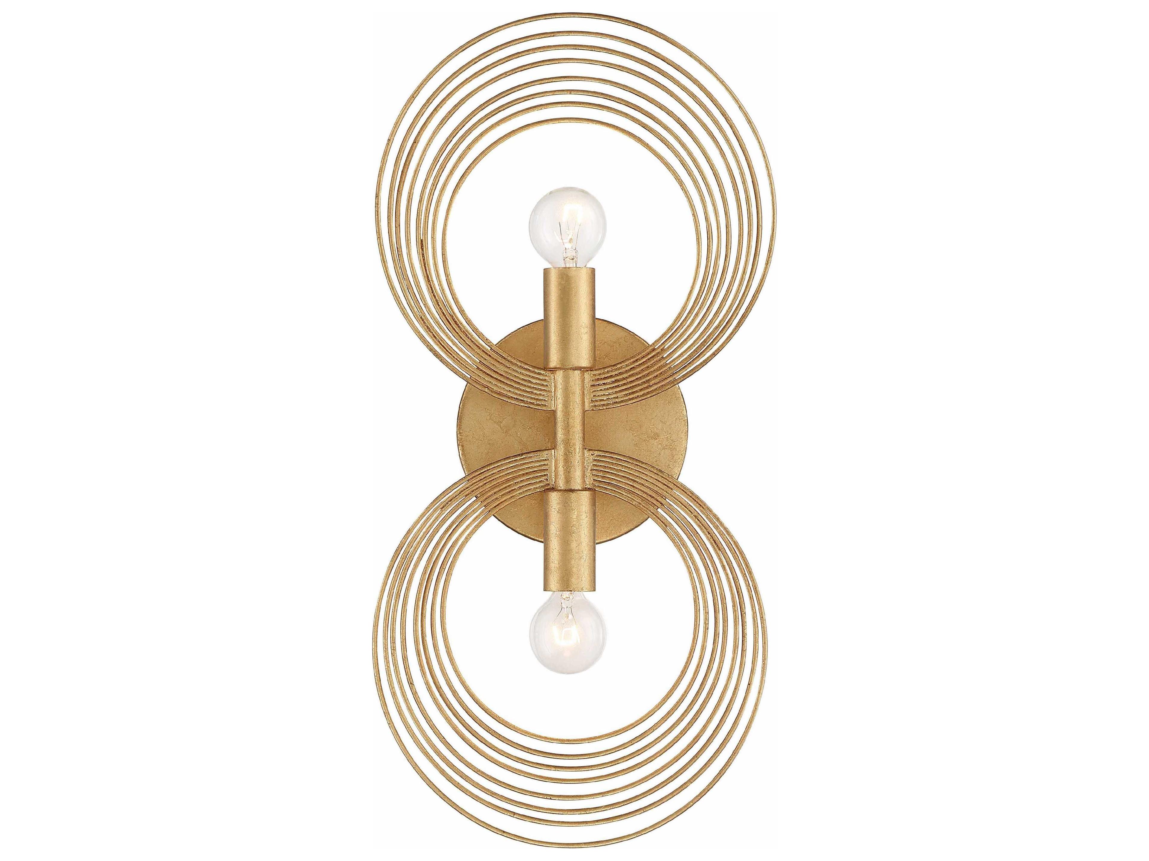 Crystorama Doral 2-Light Renaissance Gold Wall Sconce