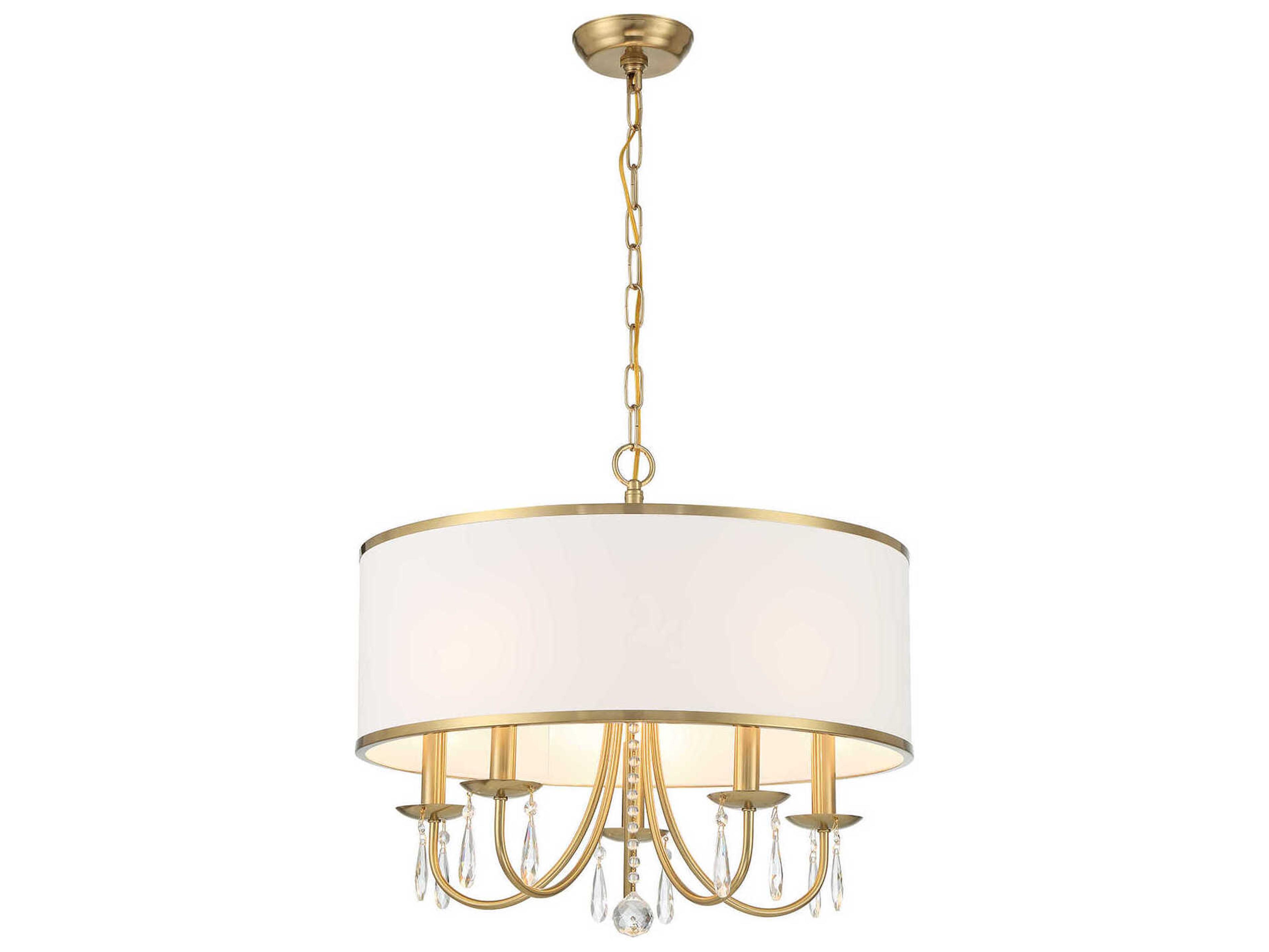 Crystorama Adalynn 5-Light Vibrant Gold Drum Chandelier