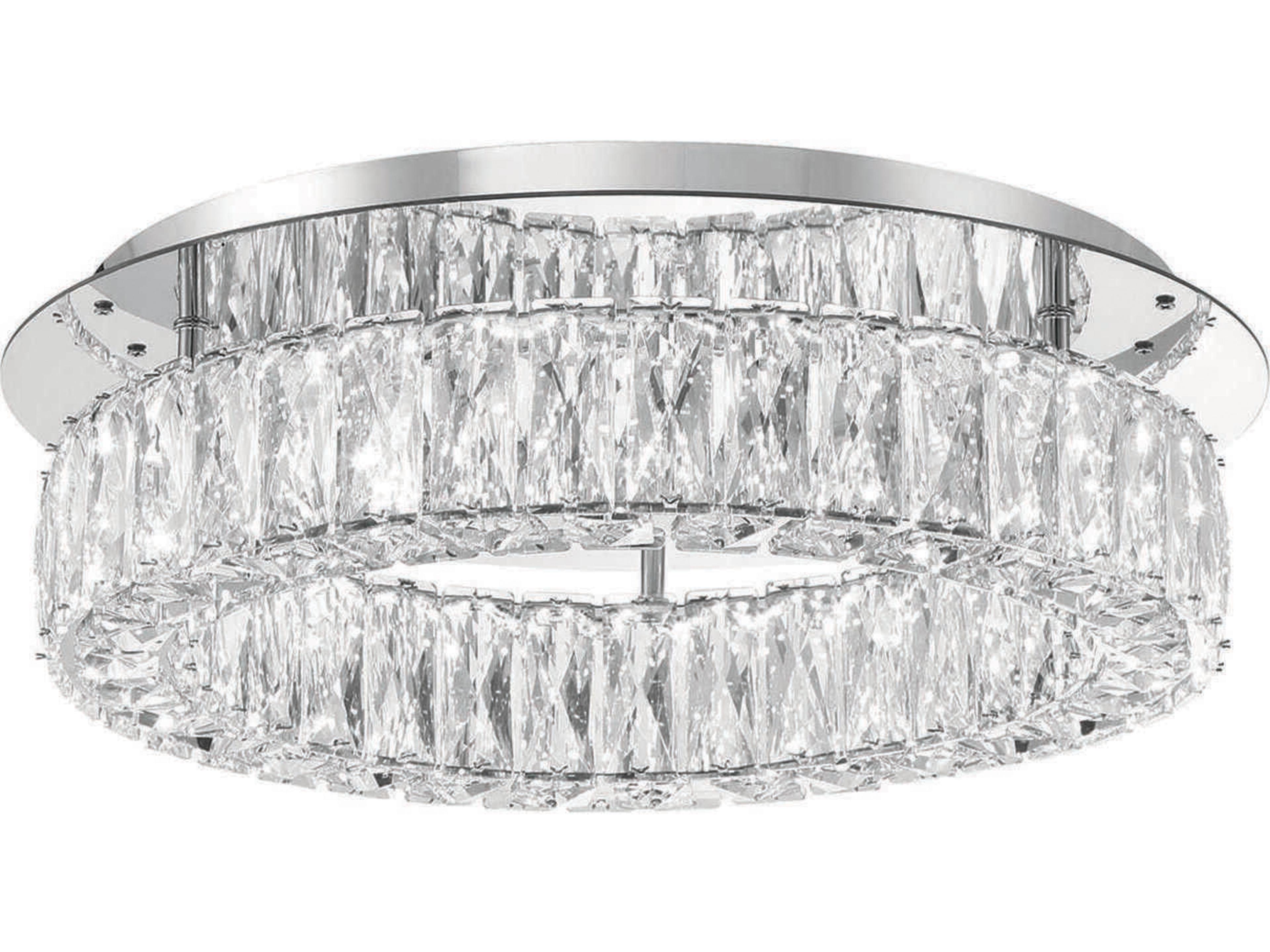 Crystorama Kinsley 1-Light Polished Chrome Round Flush Mount