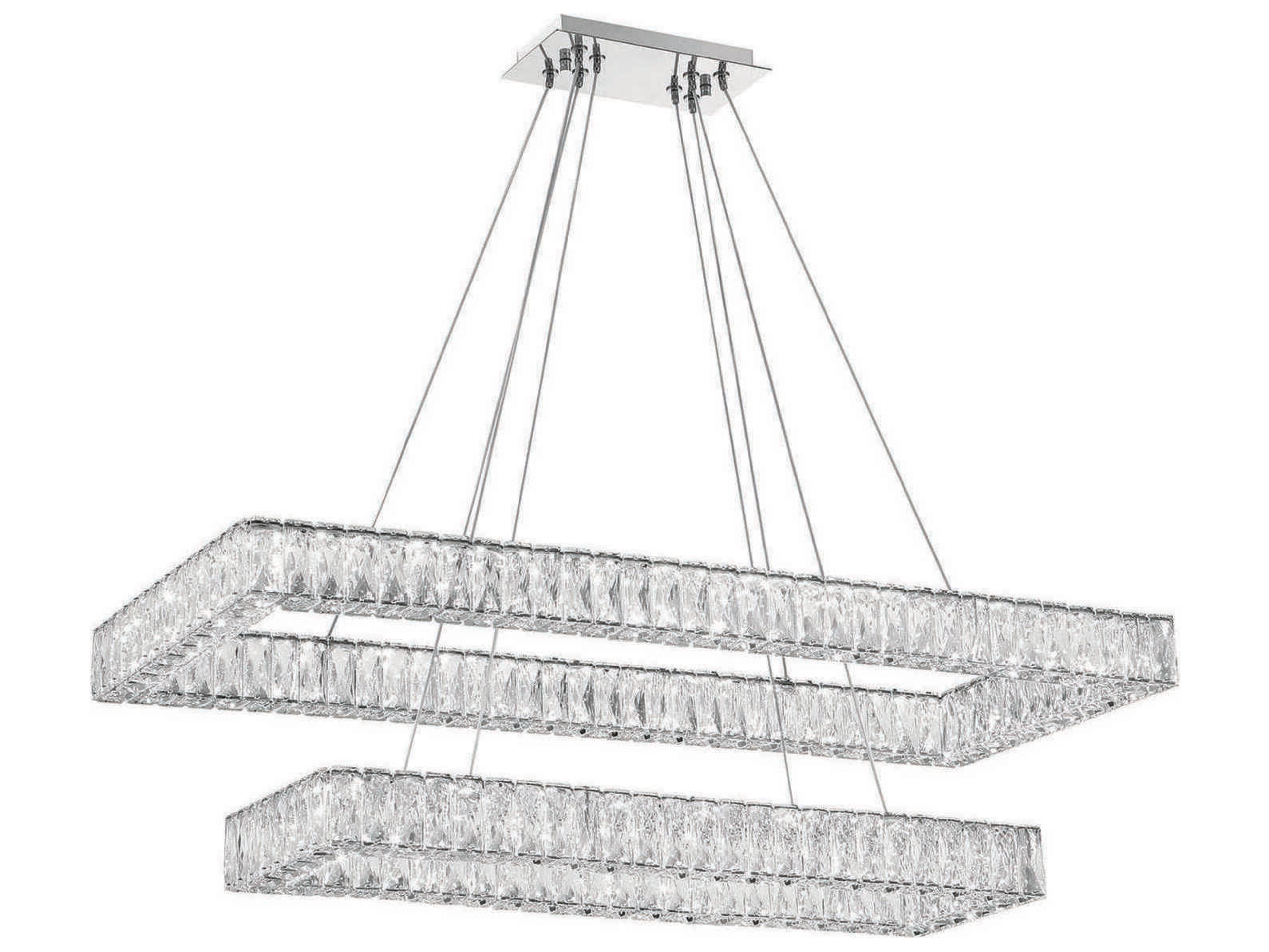 Crystorama Kinsley 1-Light Polished Chrome Tiered Island Pendant