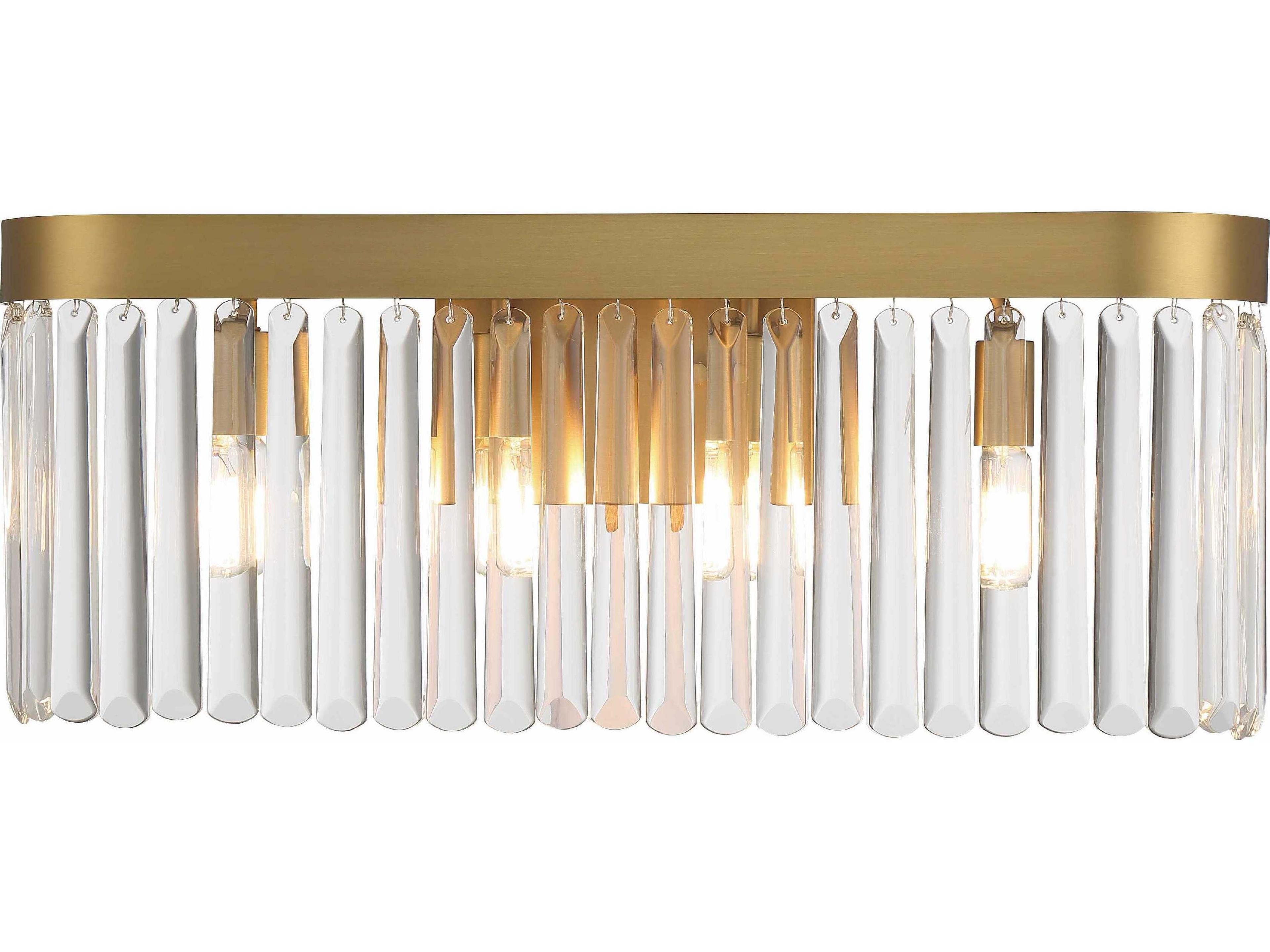 Crystorama Emory 4-Light Modern Gold Crystal Vanity Light