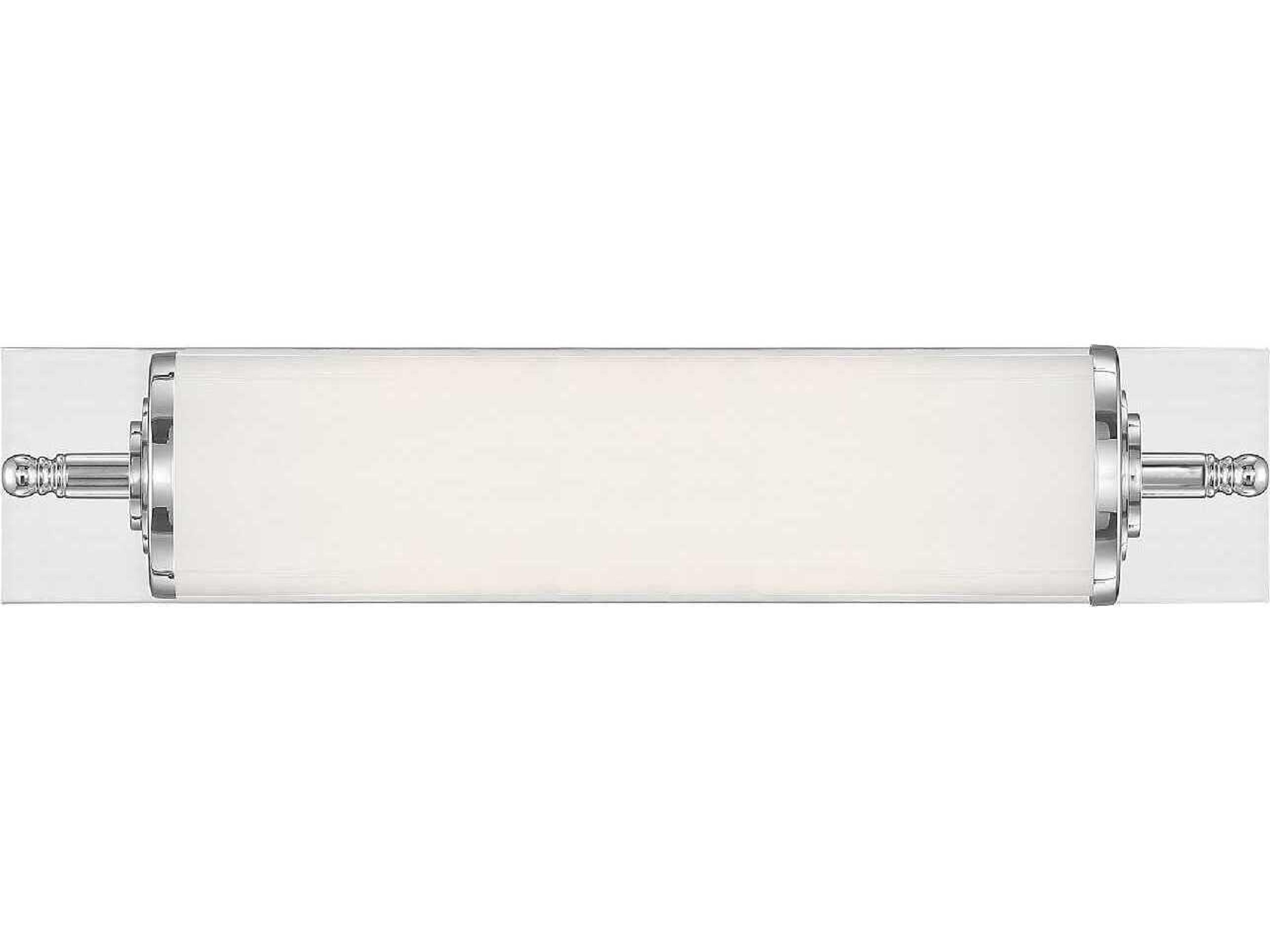 Crystorama Foster 1-Light Polished Chrome Glass LED Vanity Light