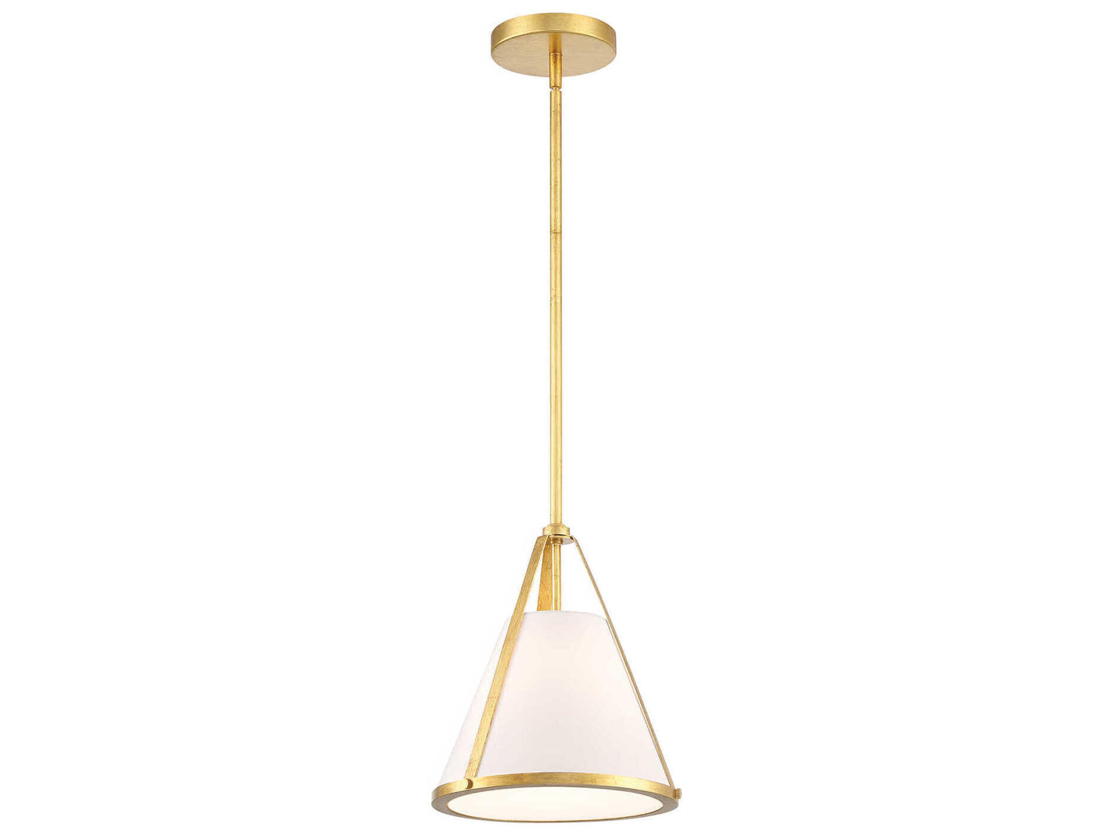 Crystorama Fulton 1-Light Antique Gold Empire Mini Pendant