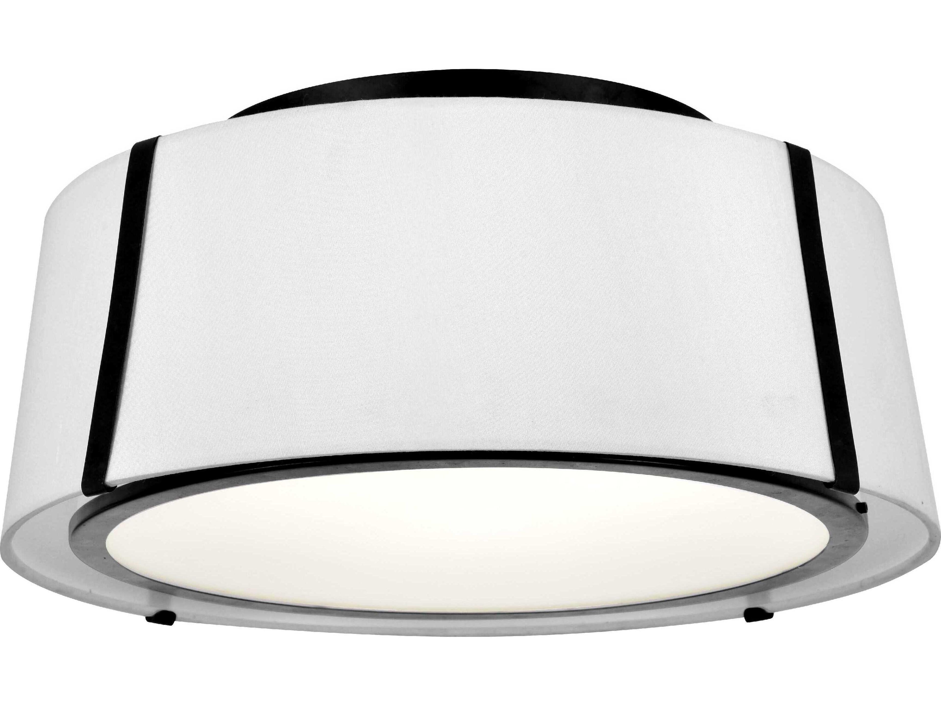 Crystorama Fulton 3-Light Black Drum Semi Flush Mount