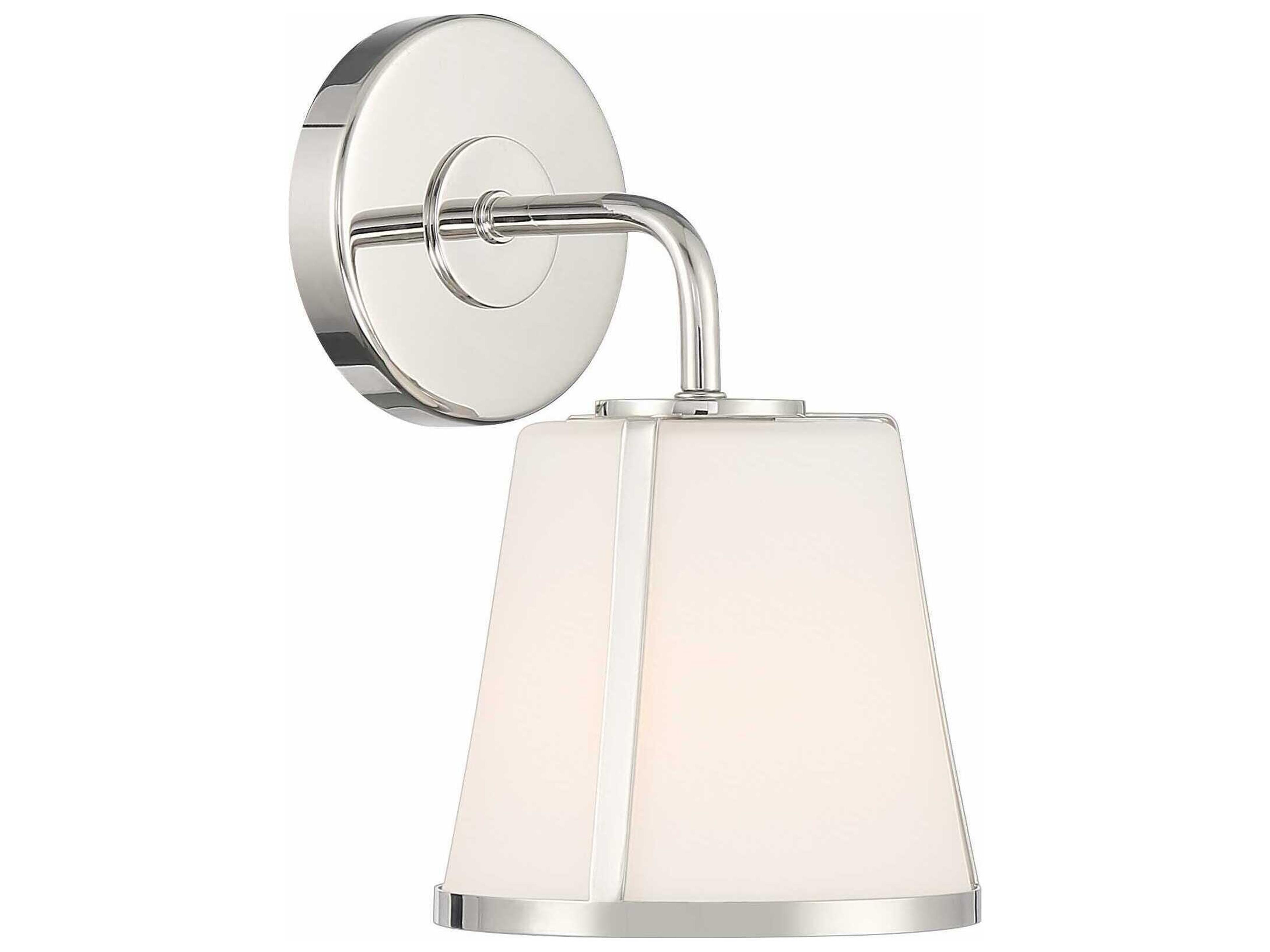 Crystorama Fulton 1-Light Polished Nickel Glass Wall Sconce