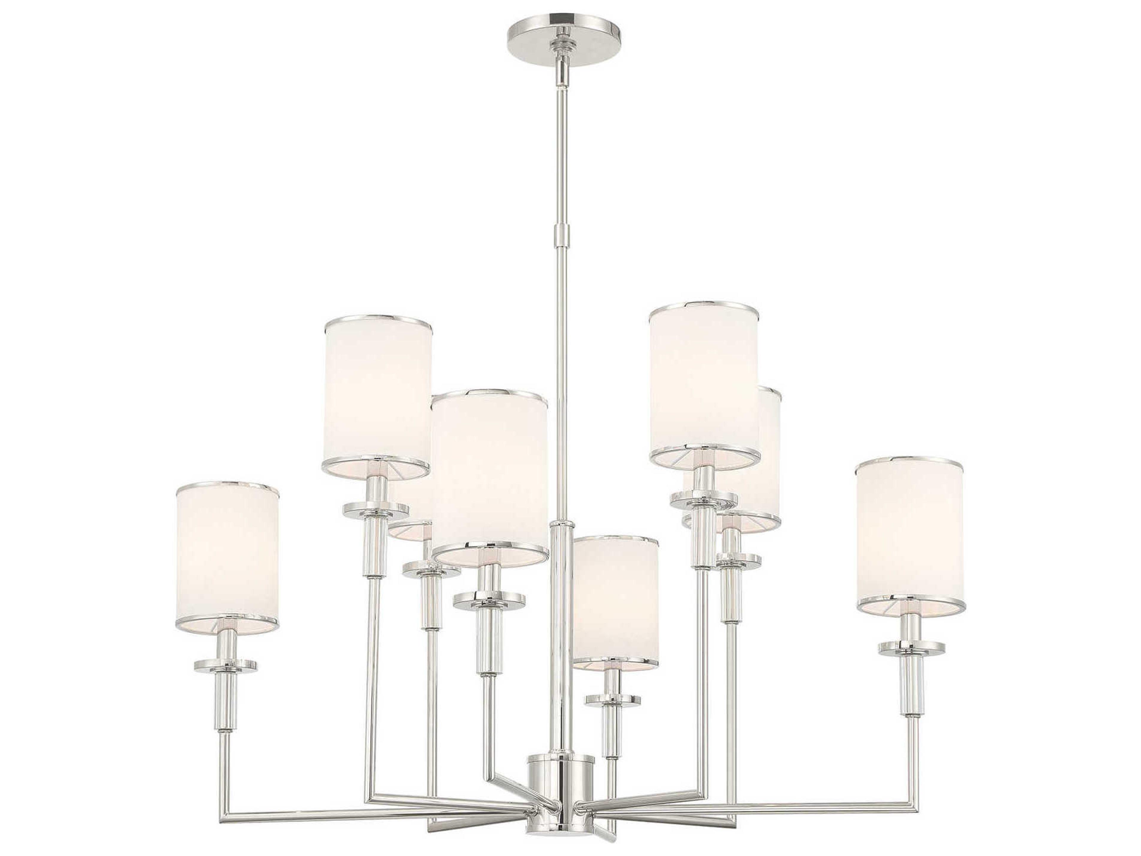 Crystorama Hatfield 8-Light Polished Nickel Silver Candelabra Chandelier
