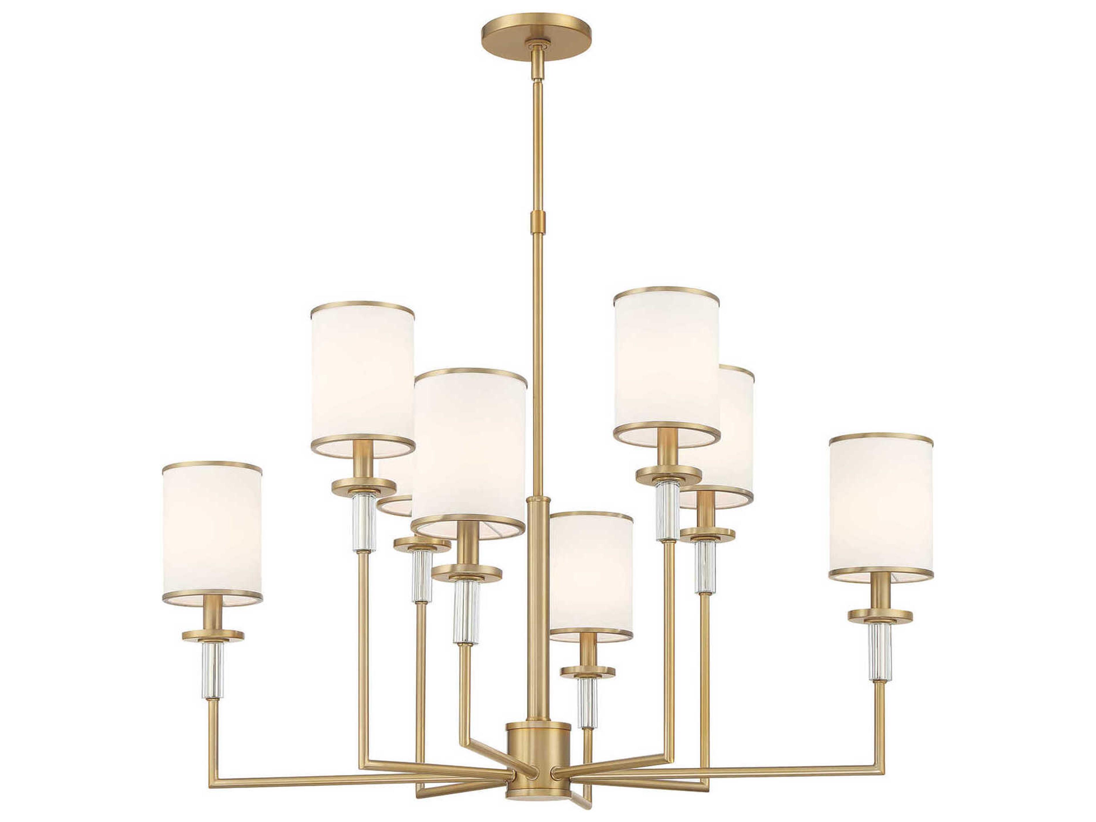 Crystorama Hatfield 8-Light Vibrant Gold Candelabra Chandelier