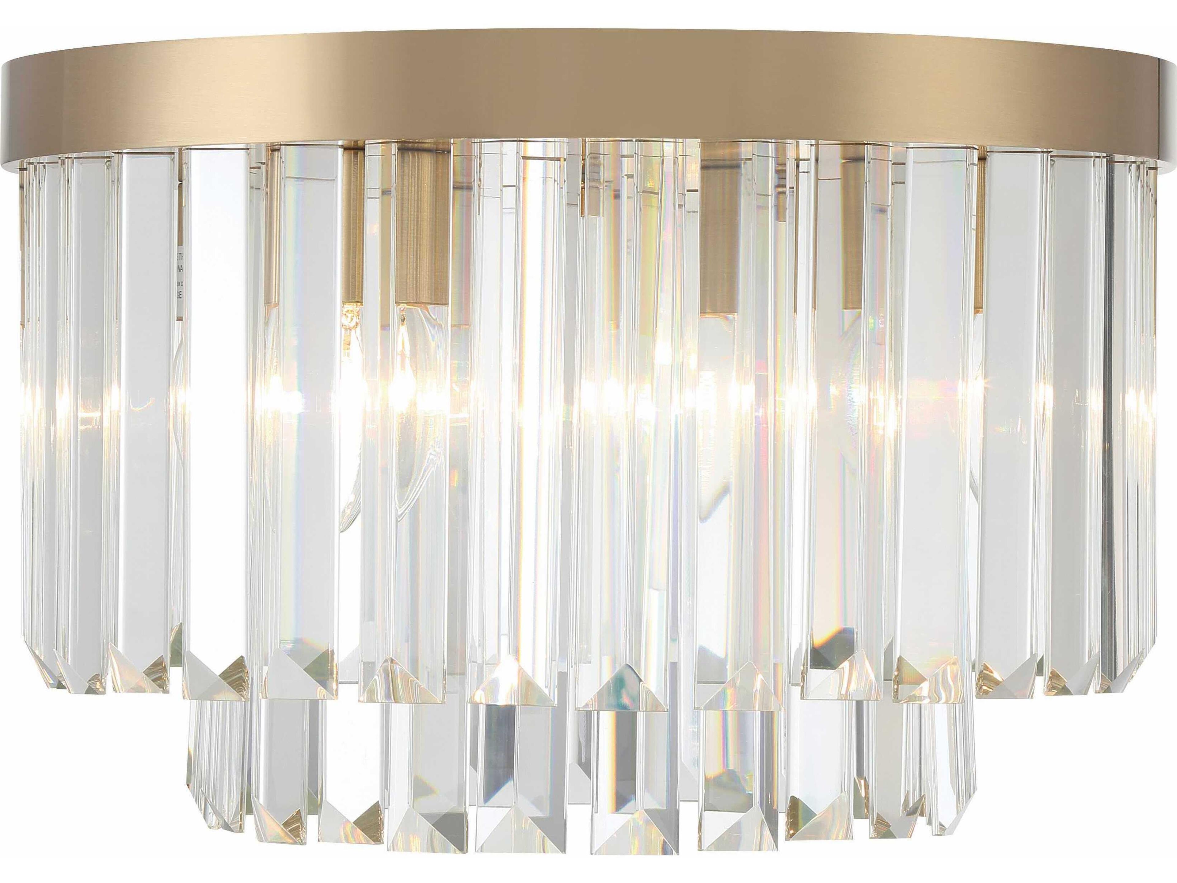 Crystorama Hayes 4-Light Aged Brass Crystal Flush Mount