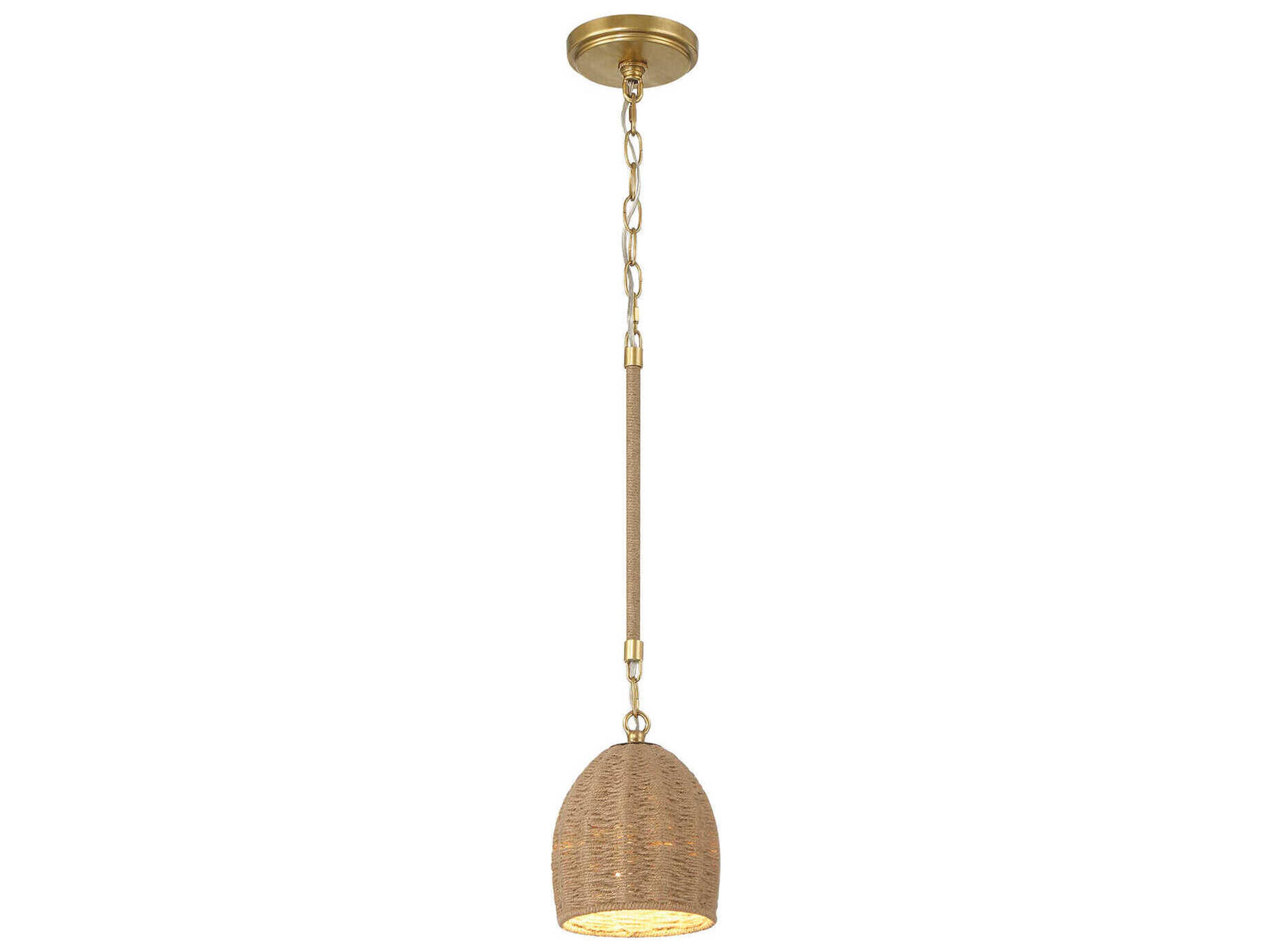 Crystorama Jace 1-Light Soft Gold Dome Mini Pendant
