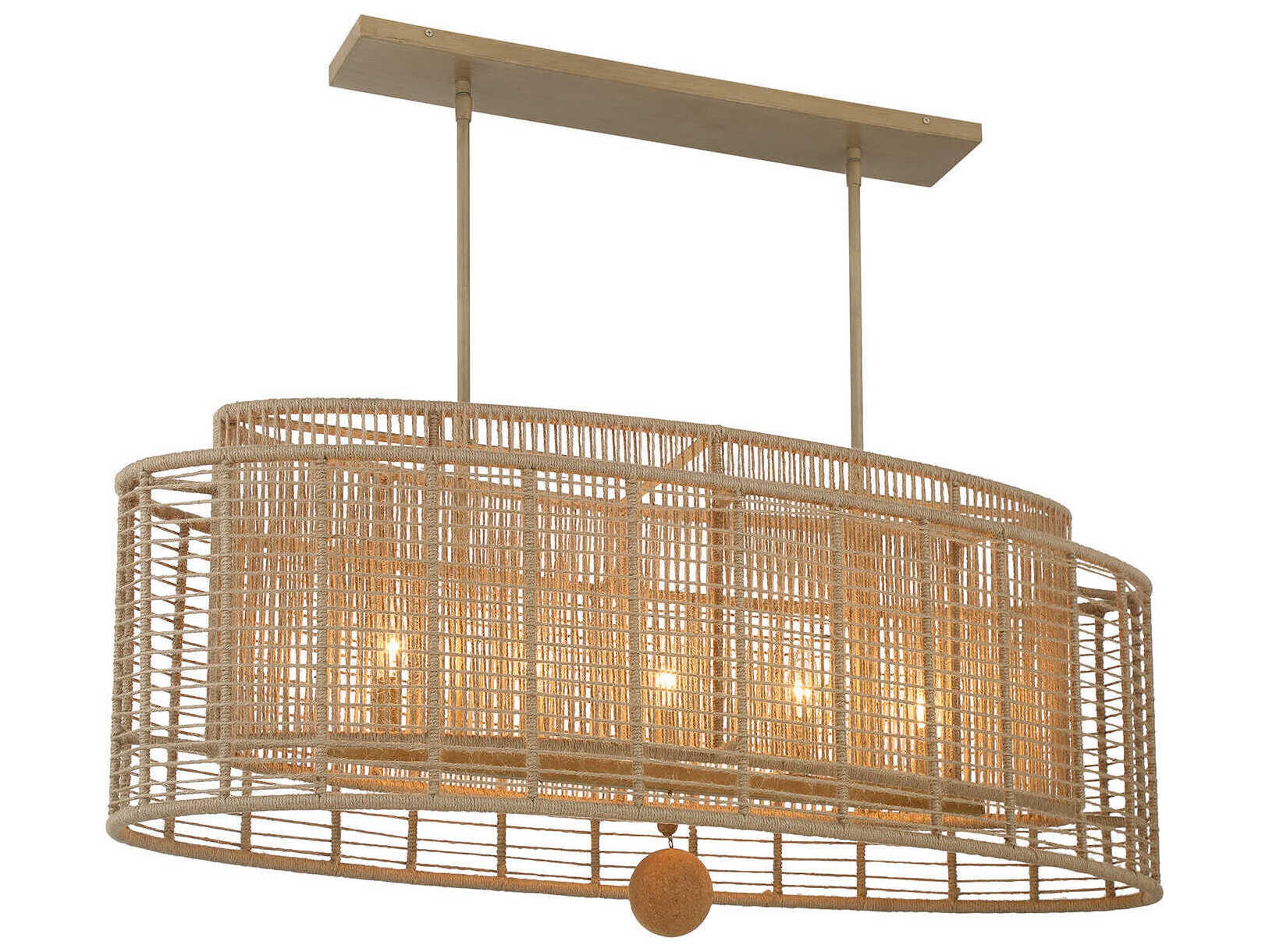 Crystorama Jayna 5-Light Burnished Silver Brown Island Pendant