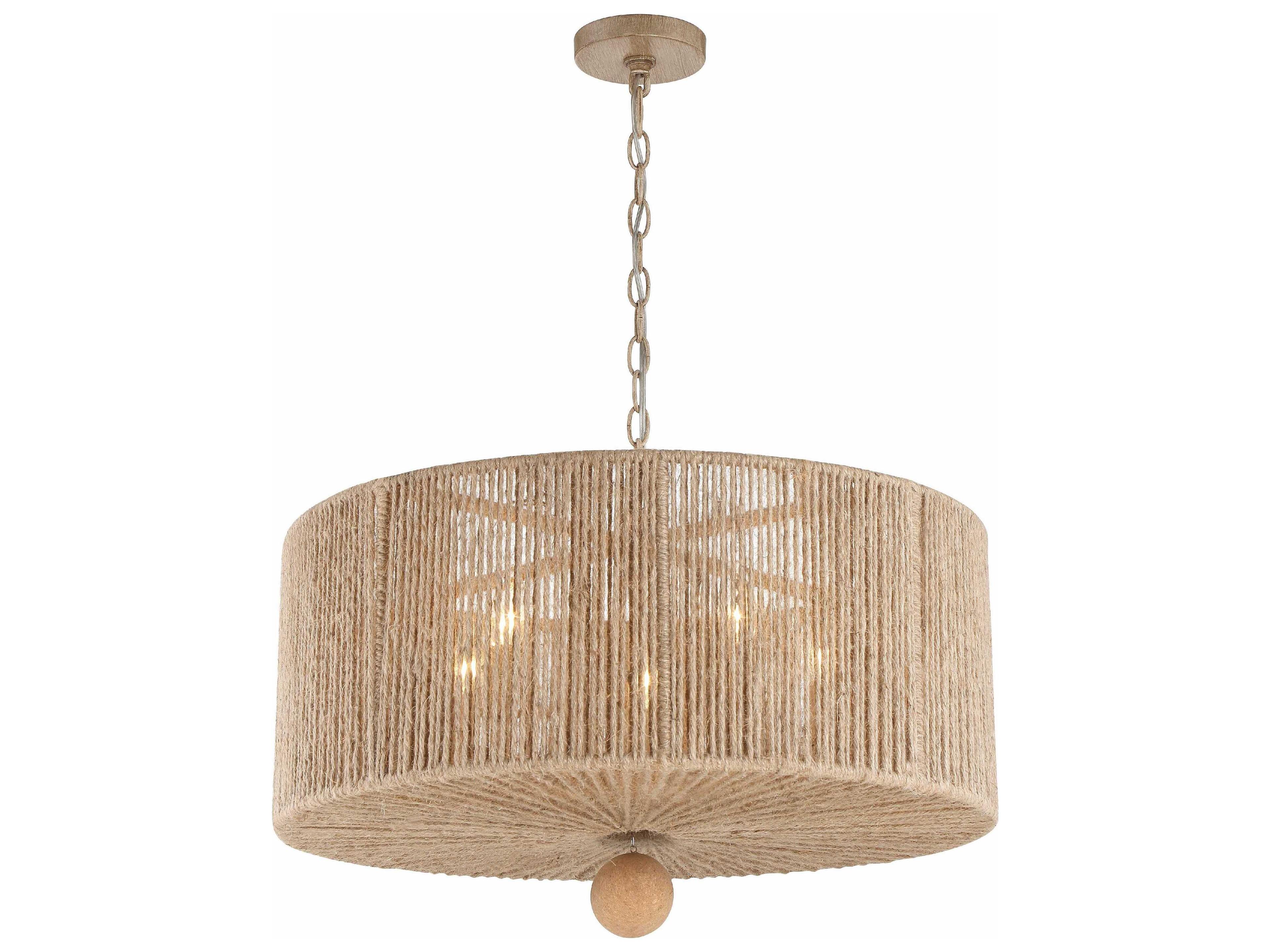 Crystorama Jessa 5-Light Burnished Silver Drum Pendant