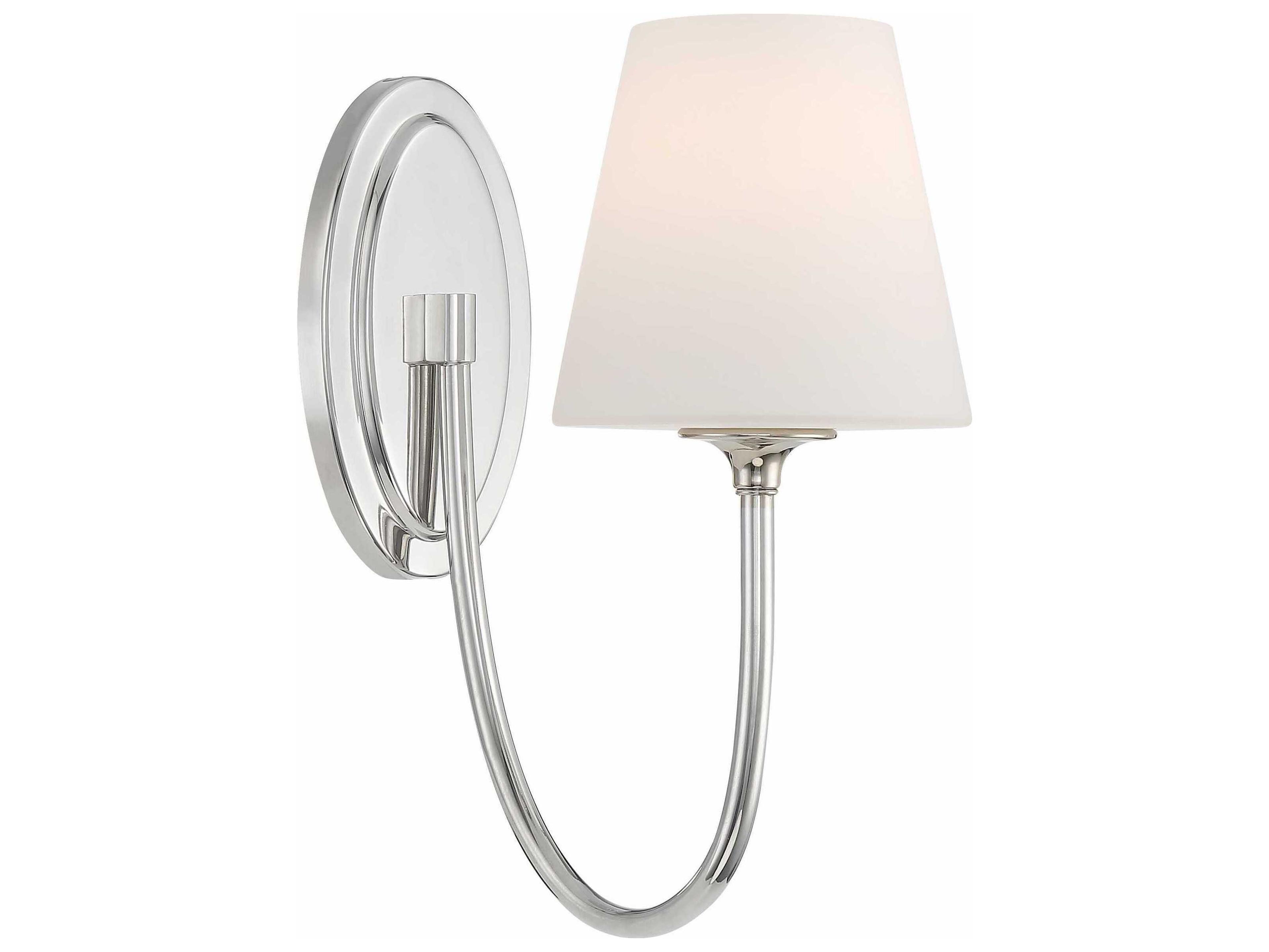 Crystorama Juno 1-Light Polished Nickel Glass Wall Sconce