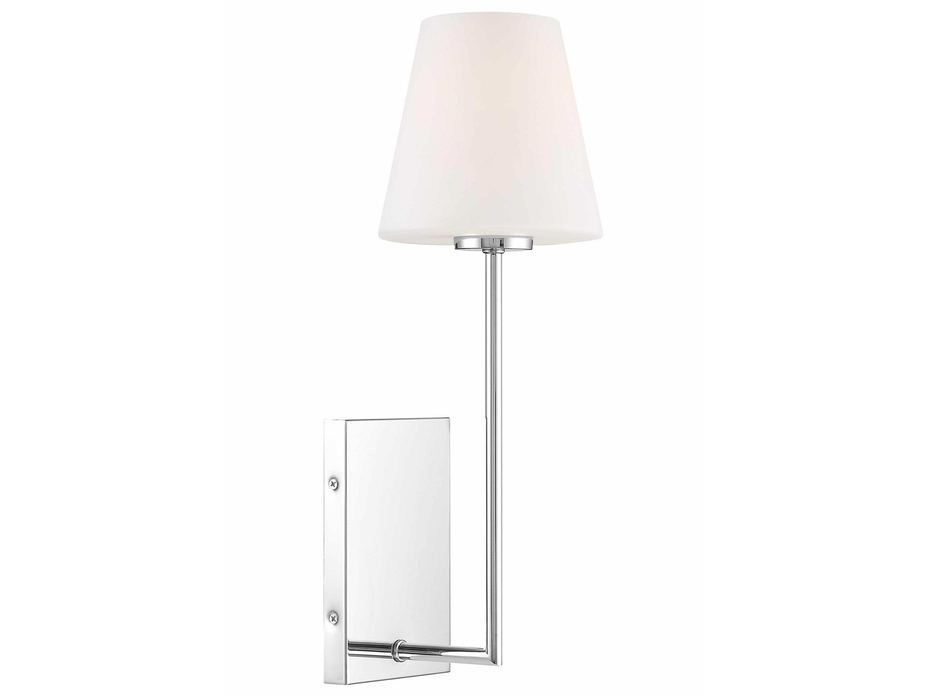 Crystorama Lena 1-Light Polished Chrome Glass Wall Sconce