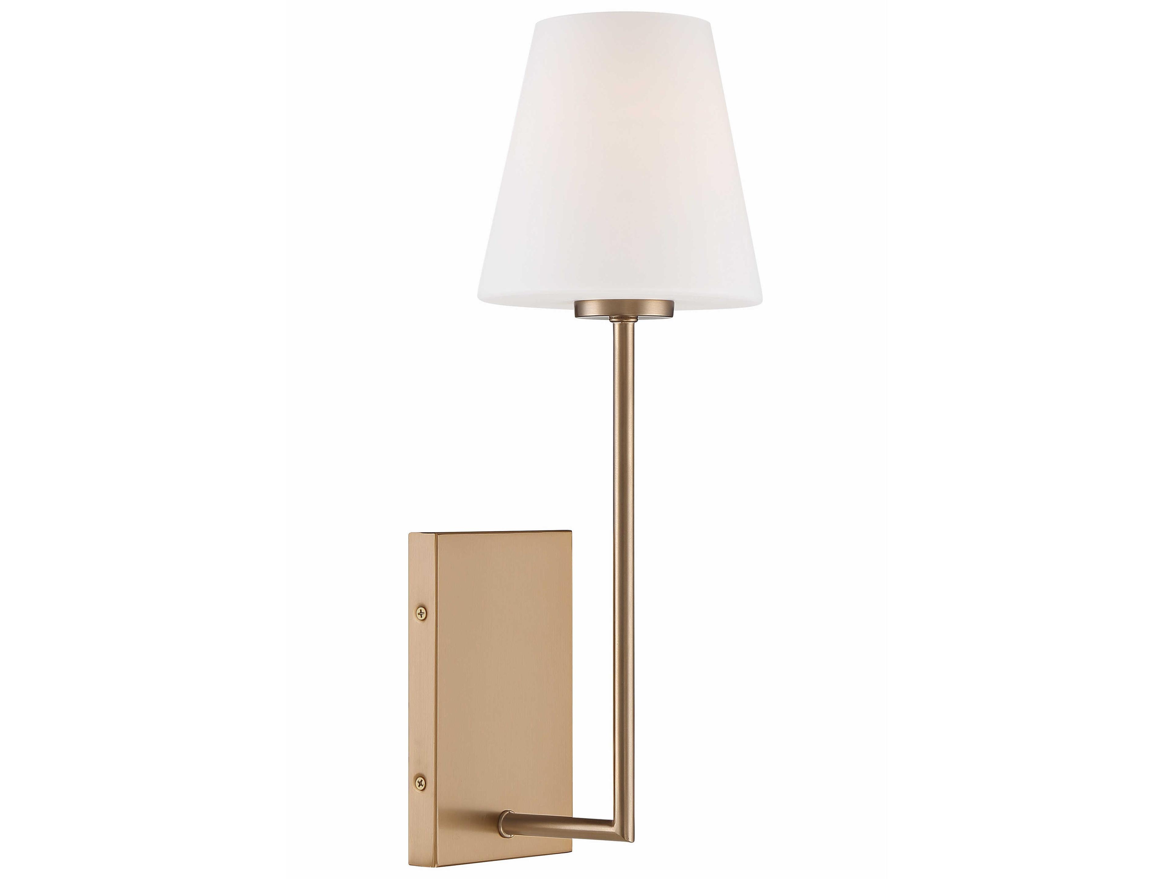 Crystorama Lena 1-Light Vibrant Gold Glass Wall Sconce