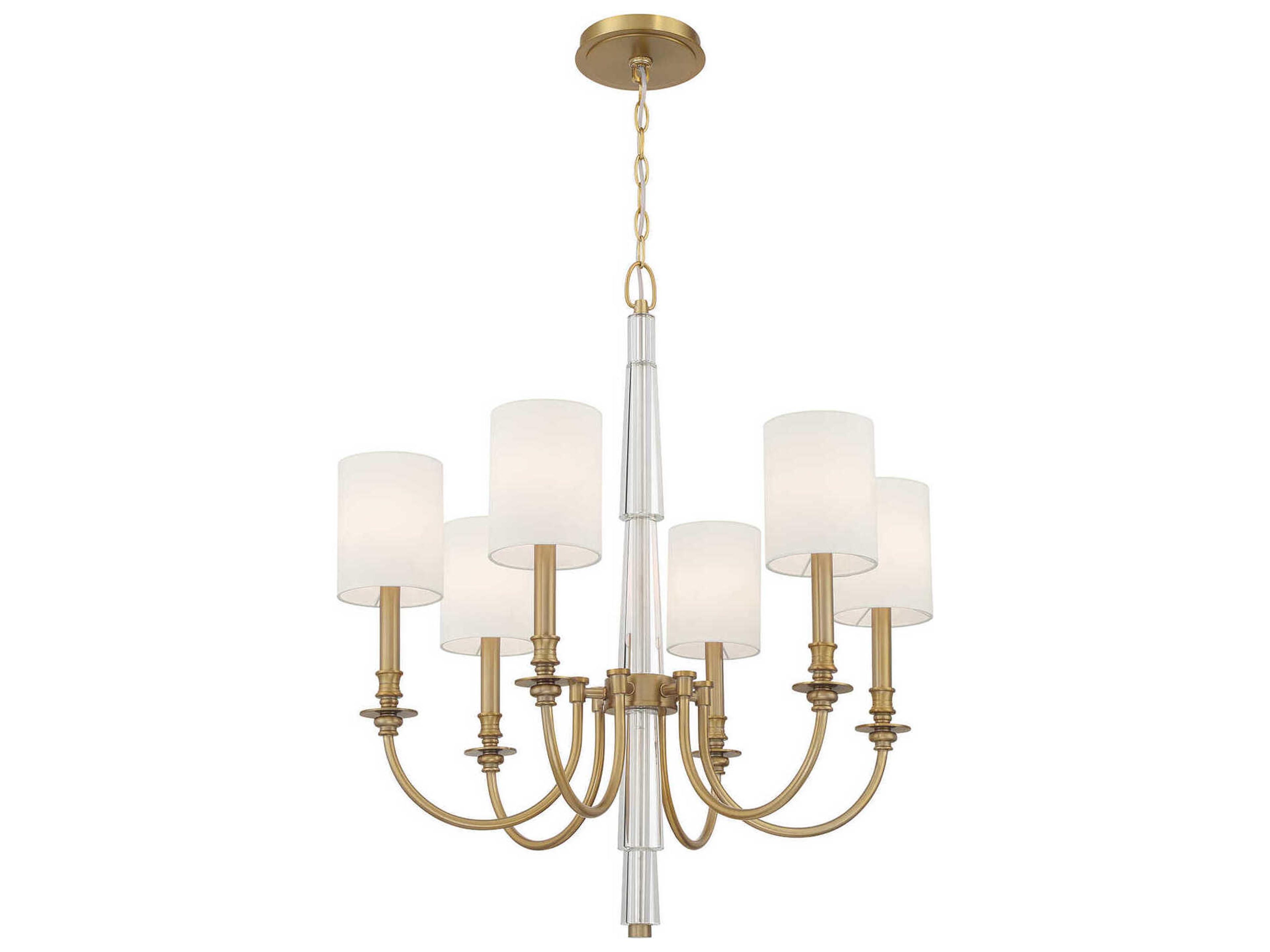 Crystorama Lloyd 6-Light Aged Brass Traditional Candelabra Chandelier