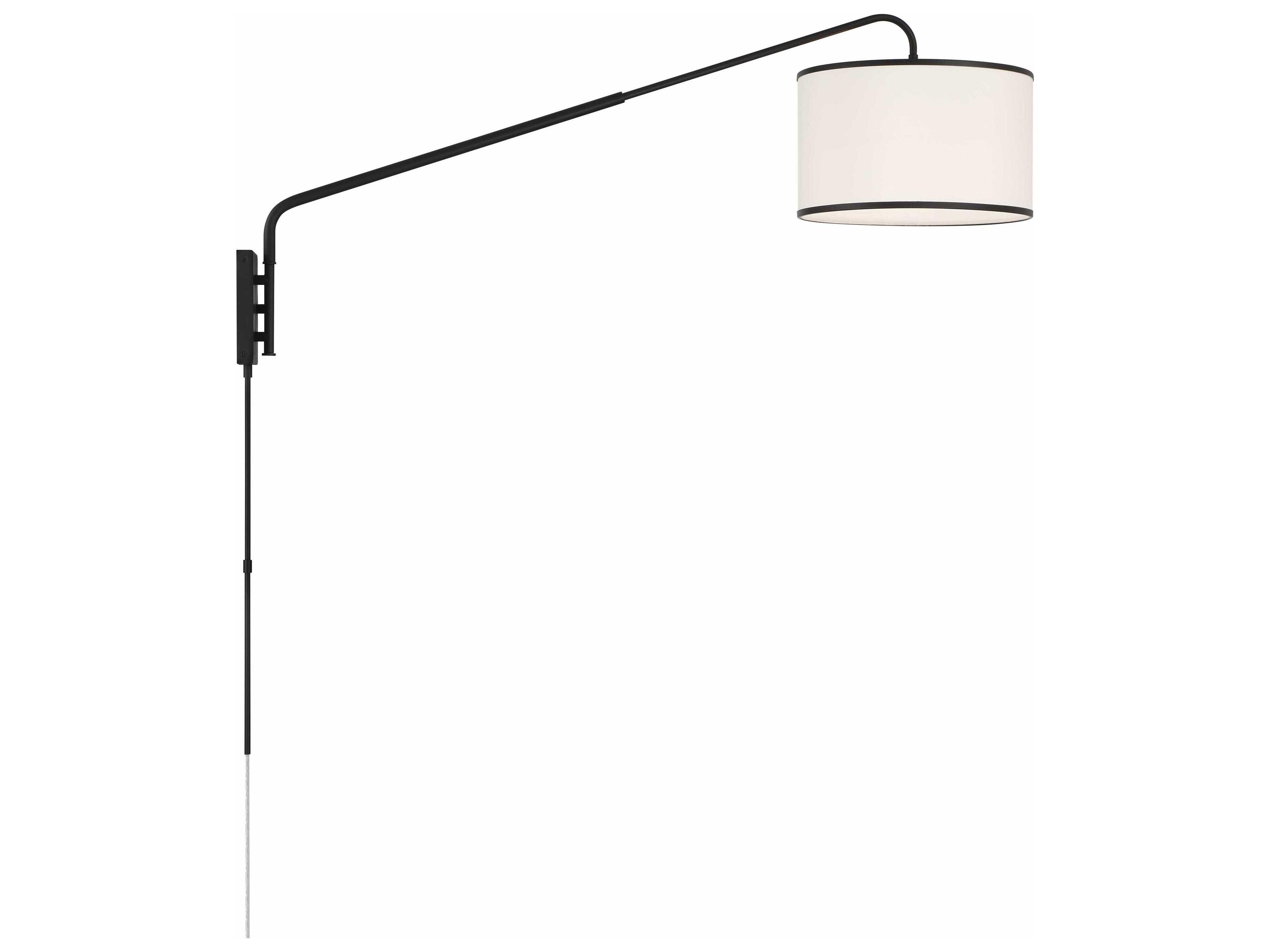 Crystorama Mallory 1-Light Matte Black Swing Wall Sconce
