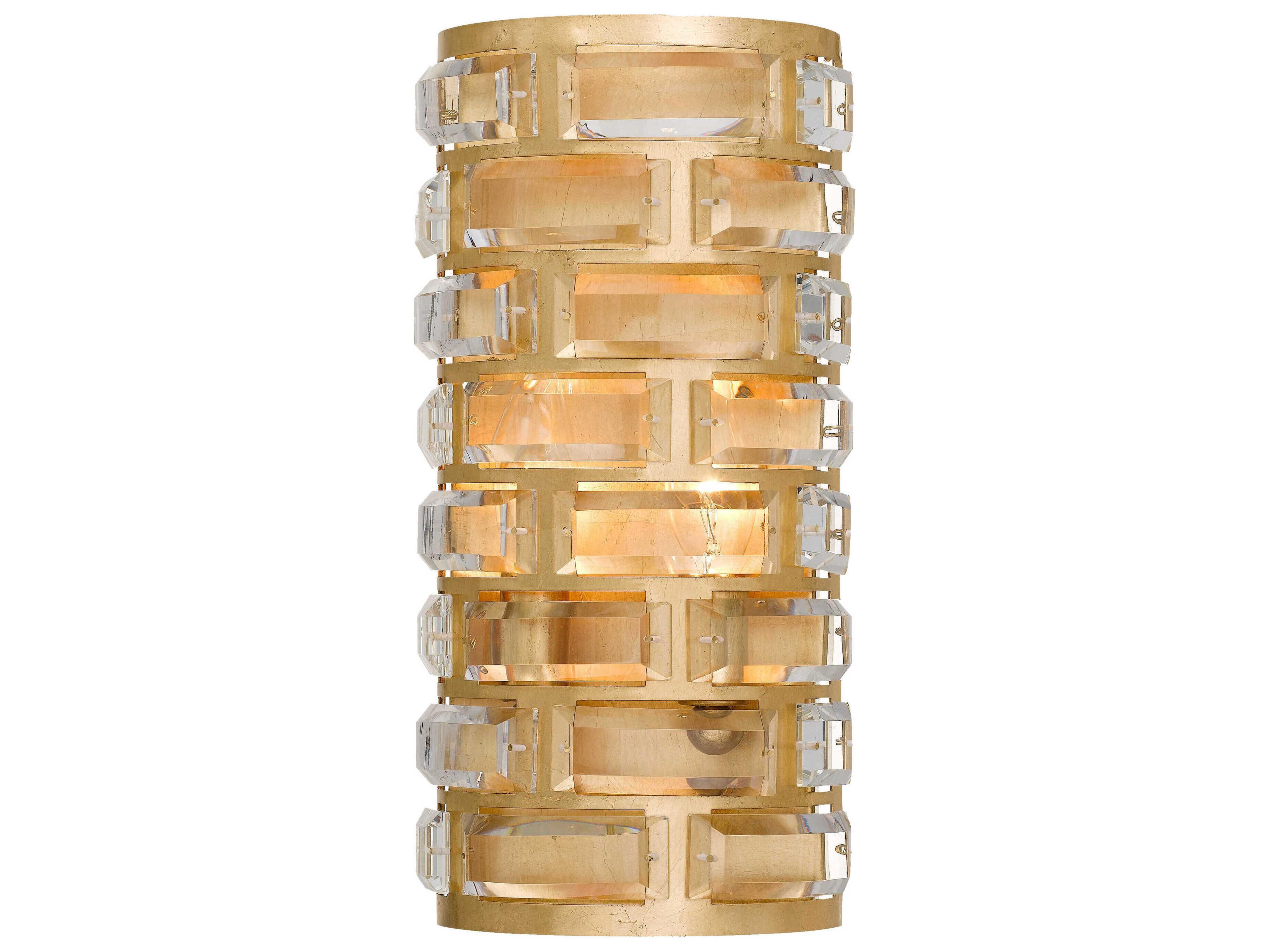 Crystorama Meridian 4-Light Antique Gold Crystal Wall Sconce