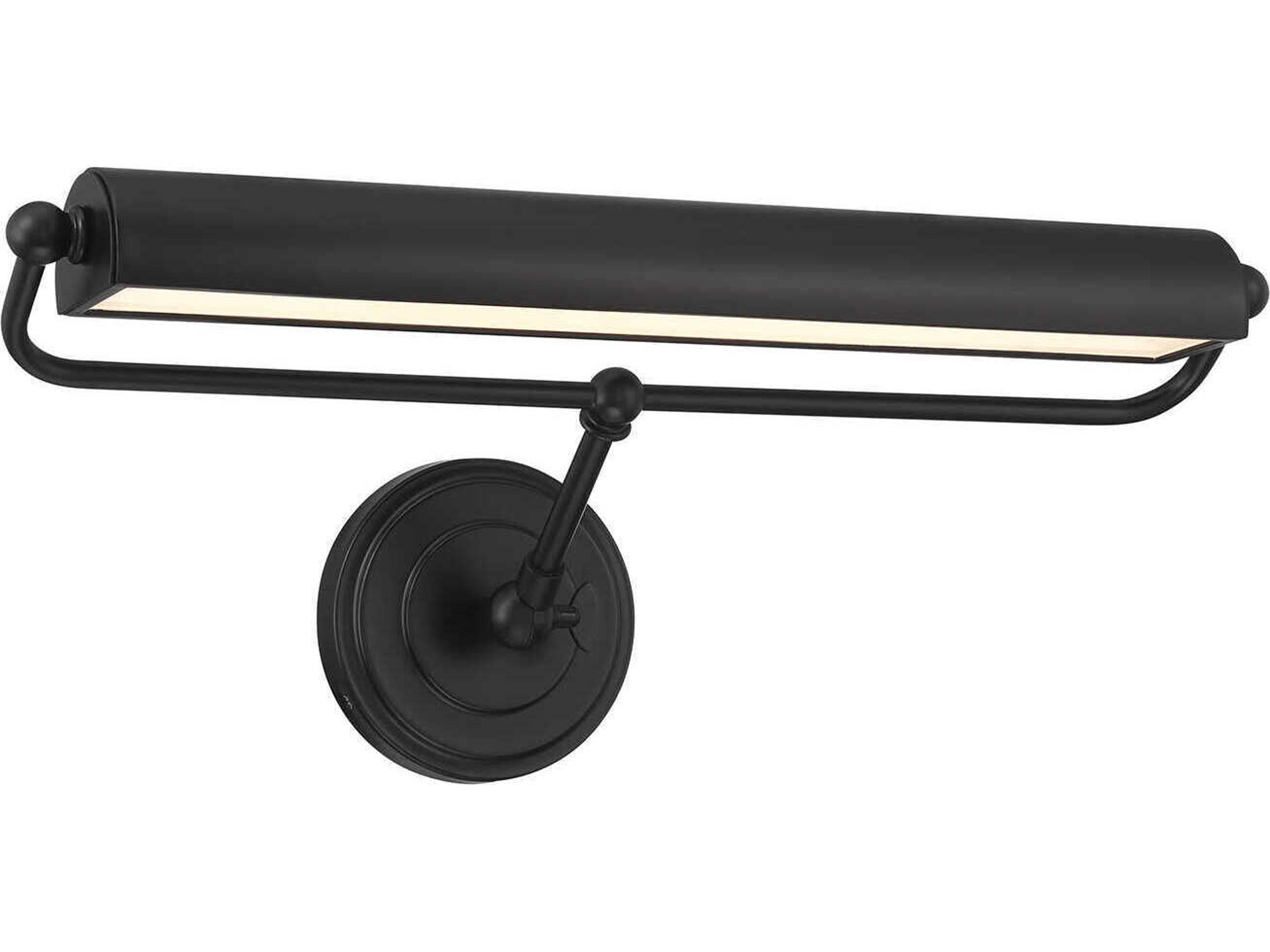 Crystorama Miller Tall 1-Light Matte Black Picture Light