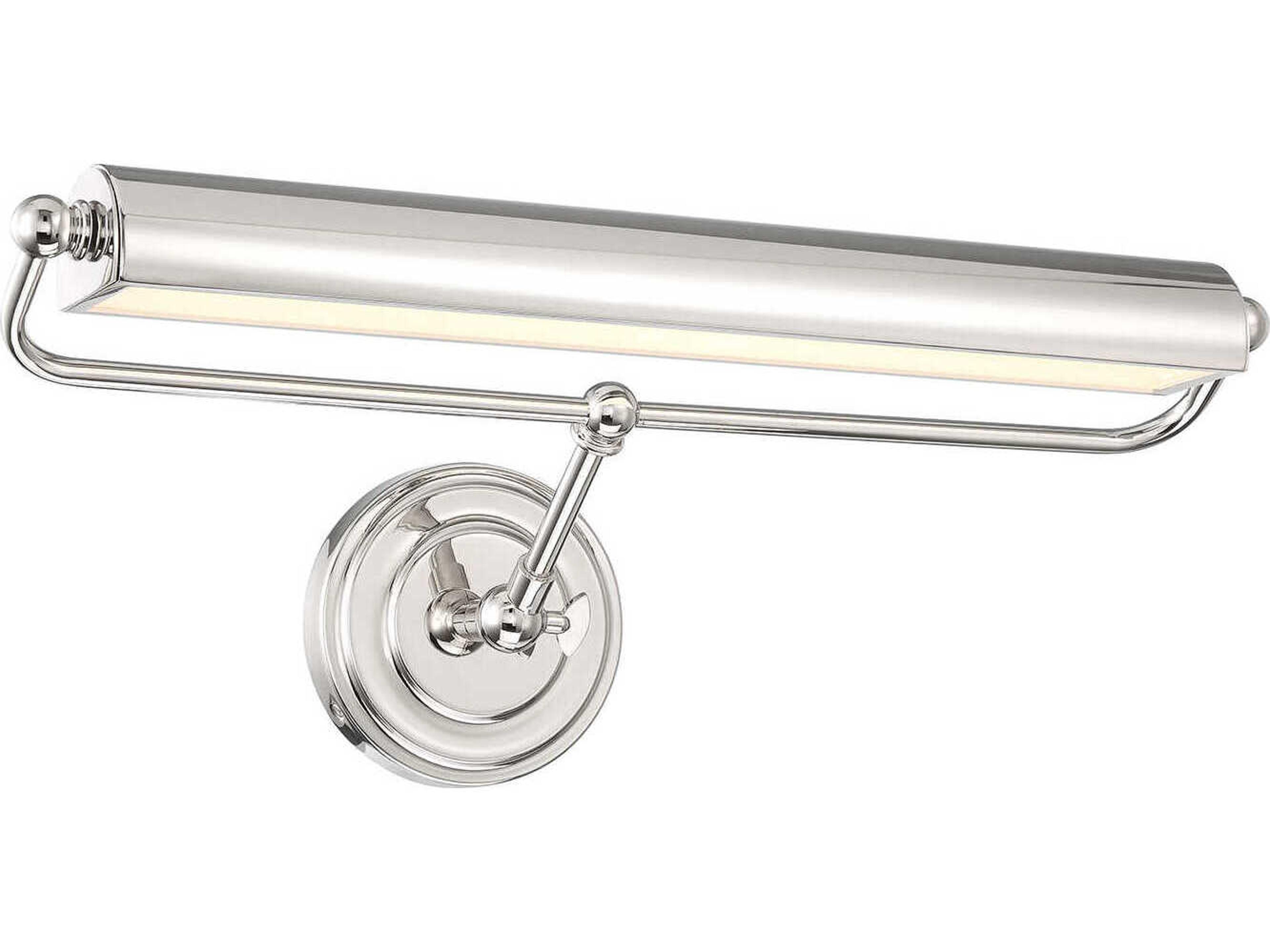 Crystorama Miller Tall 1-Light Polished Nickel Picture Light