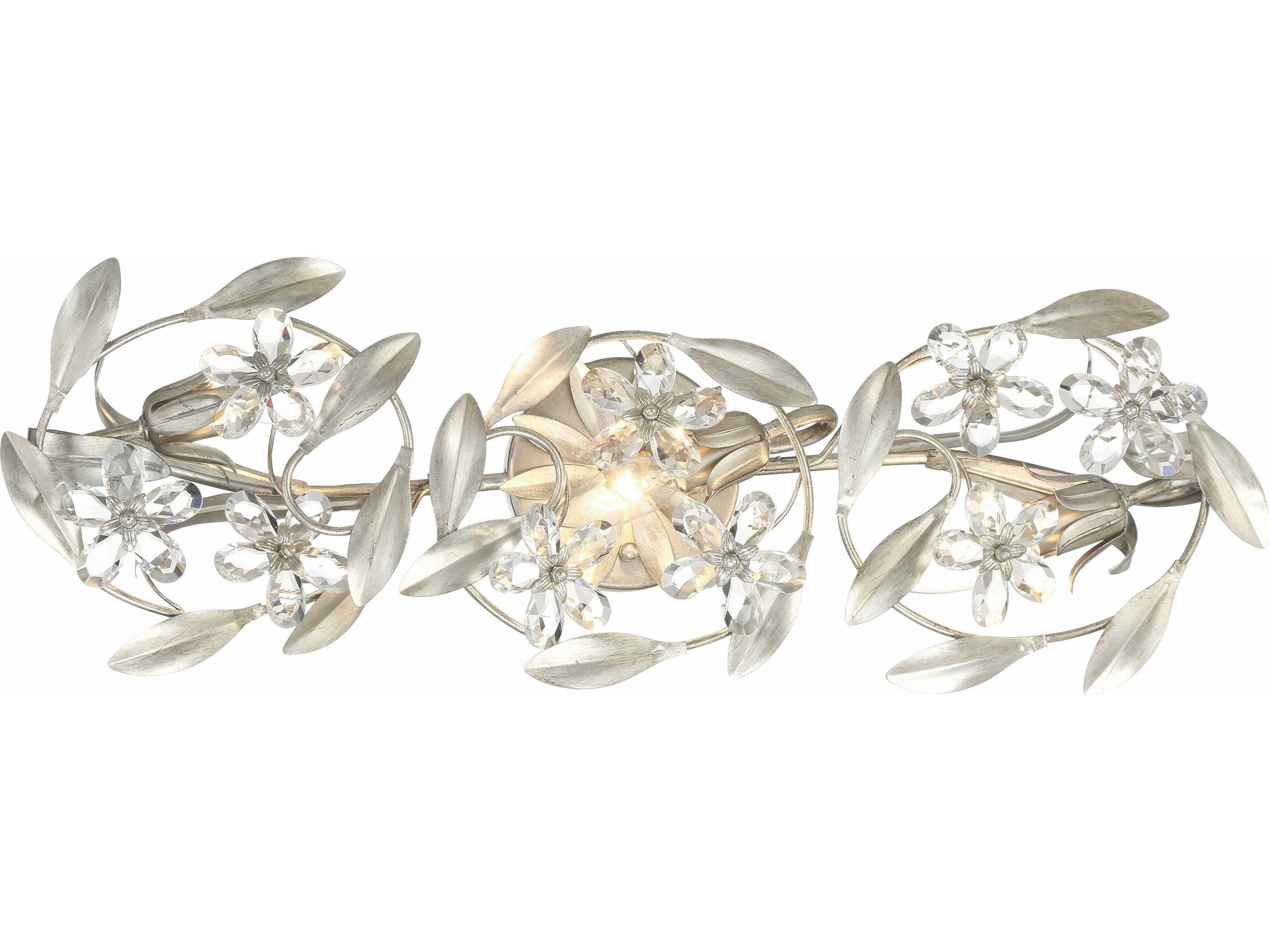 Crystorama Marselle 3-Light Antique Silver Vanity Light