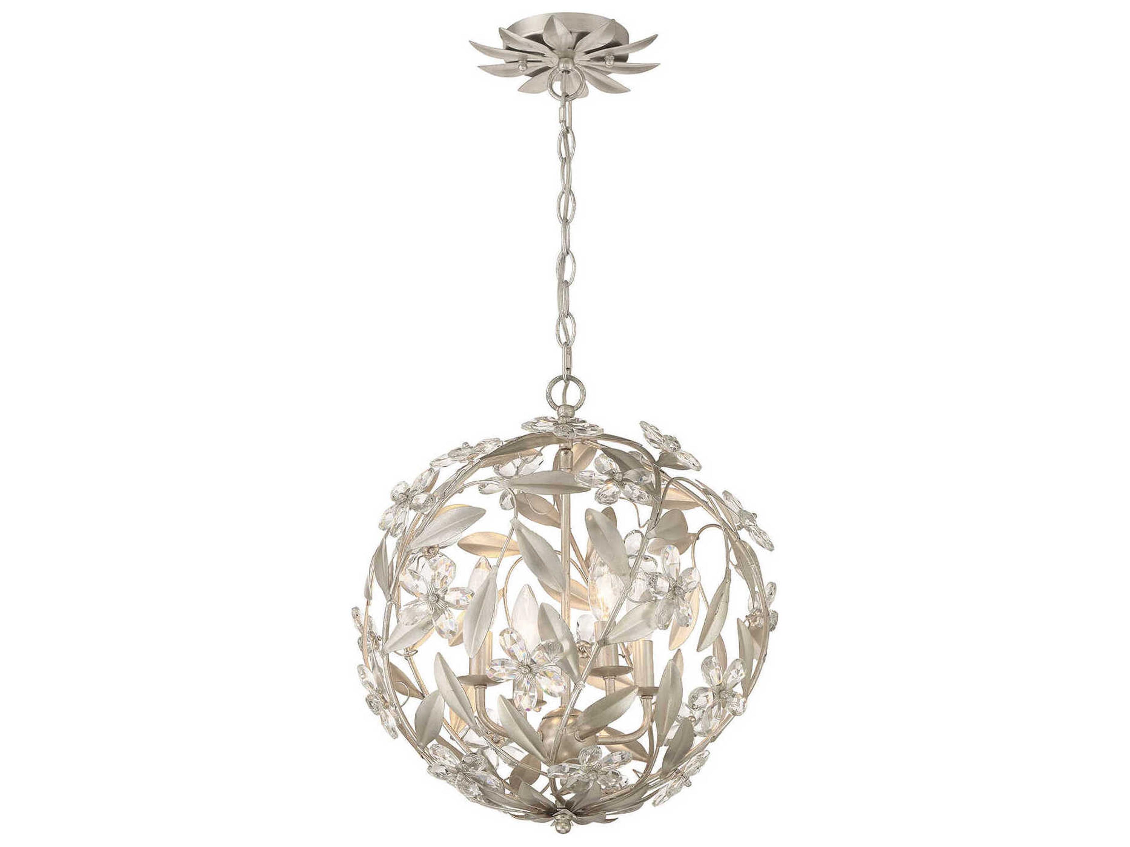 Crystorama Marselle 4-Light Antique Silver Pendant