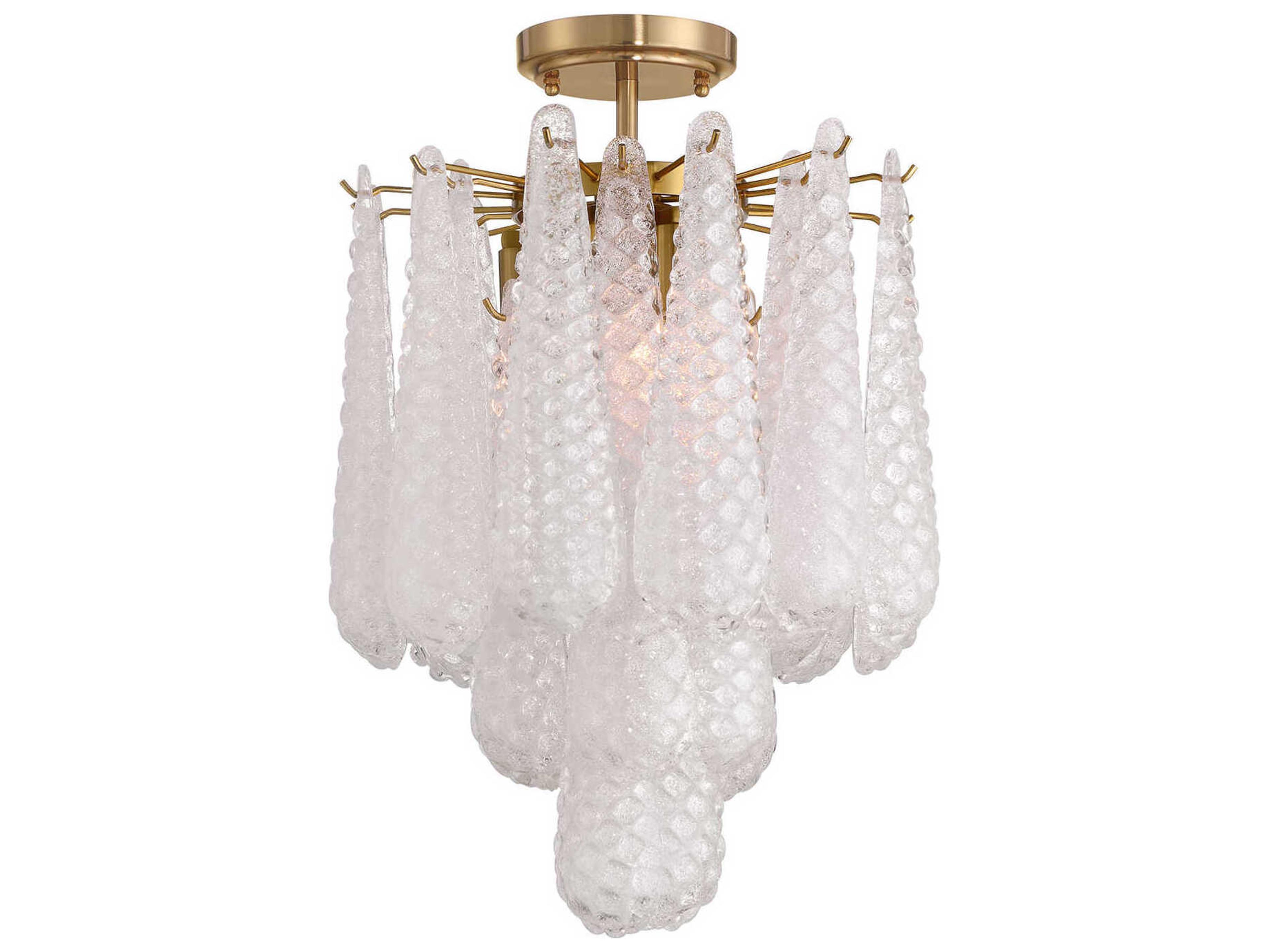 Crystorama Ollie 4-Light Aged Brass Clear Semi Flush Mount