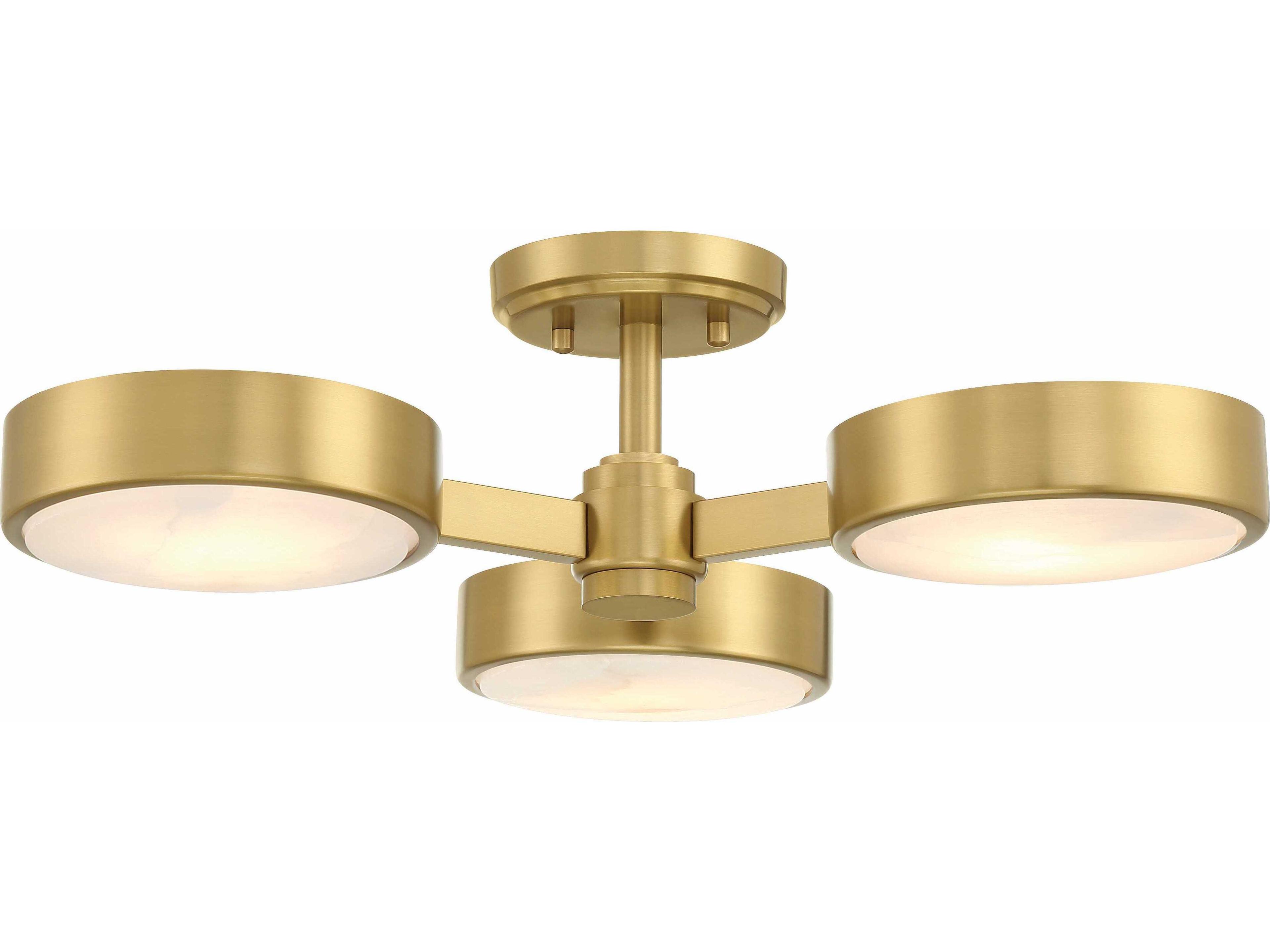 Crystorama Orson 3-Light Modern Gold Semi Flush Mount