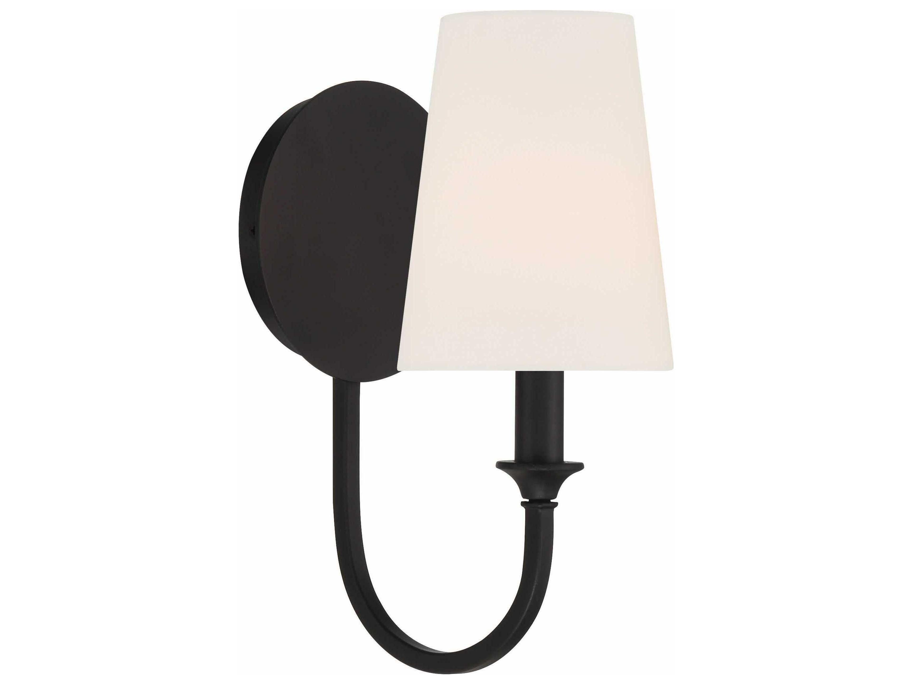 Crystorama Payton 1-Light Black Forged Wall Sconce