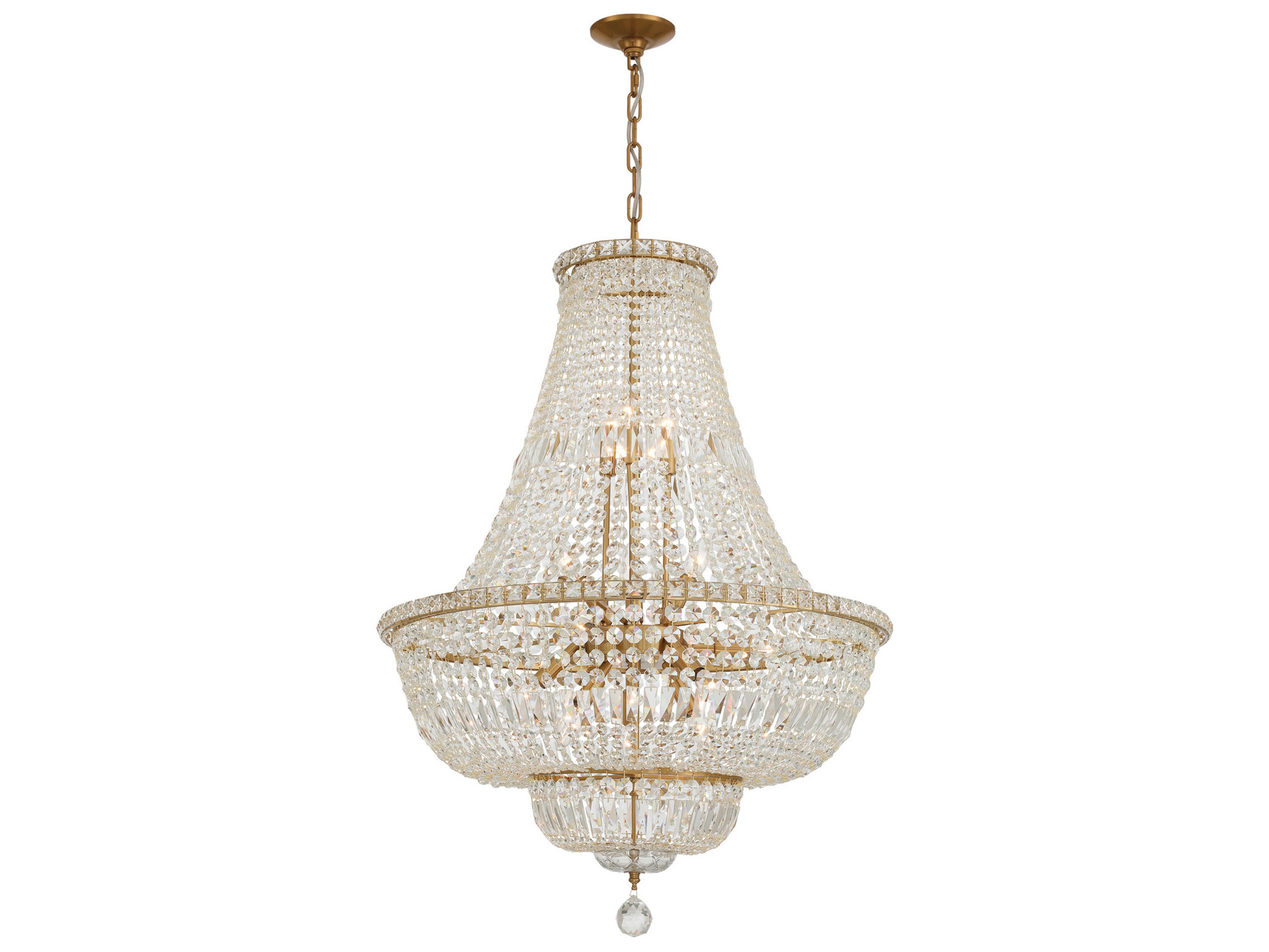 Crystorama Roslyn 15-Light Gold Candelabra Chandelier