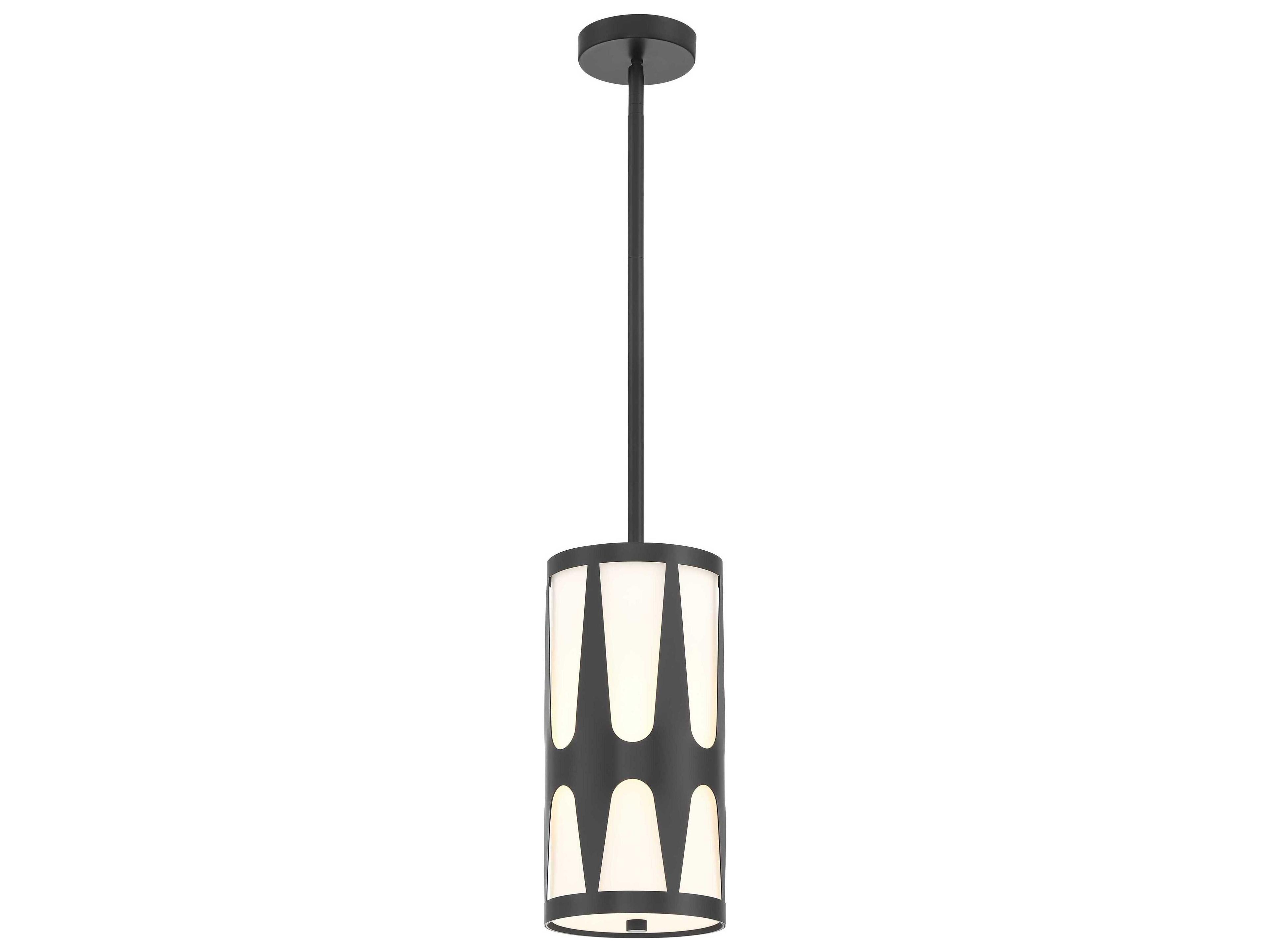 Crystorama Royston 1-Light Black Glass Cylinder Mini Pendant