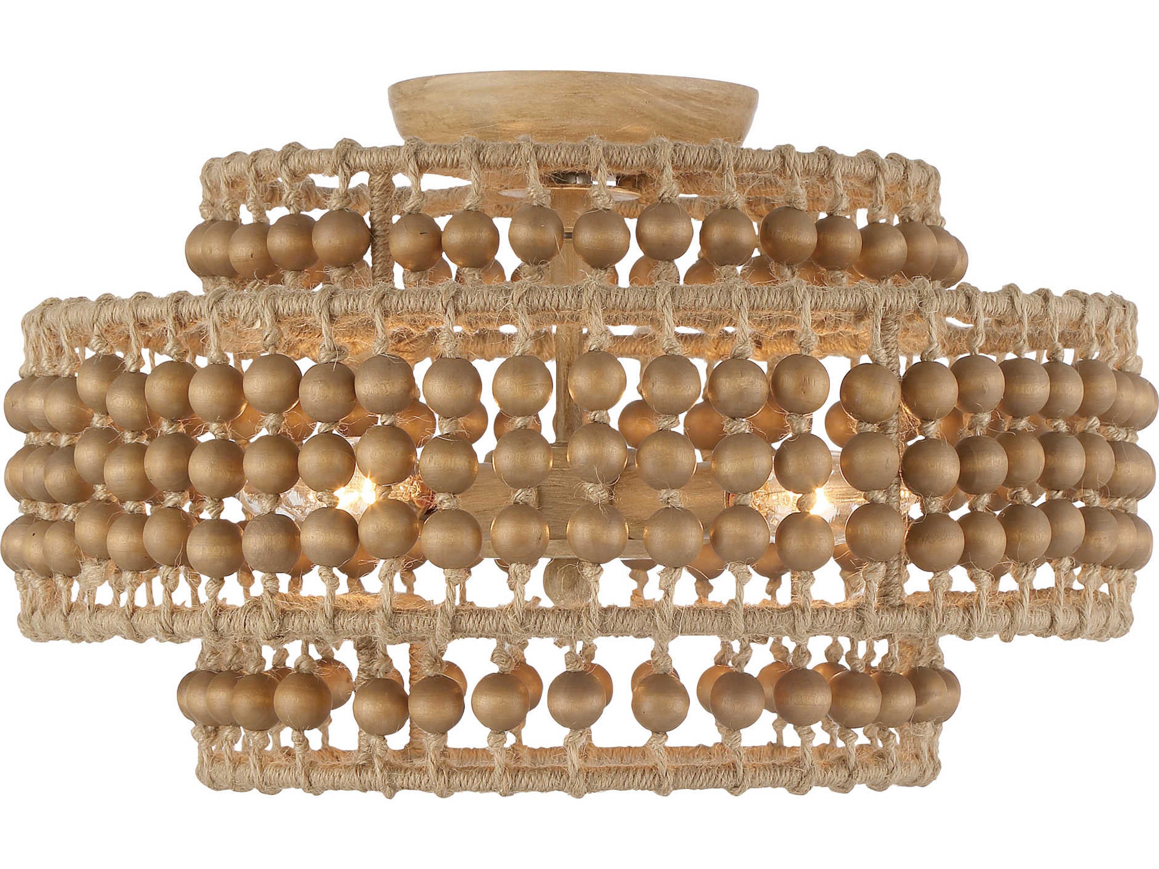 Crystorama Silas 3-Light Burnished Silver Drum Semi Flush Mount