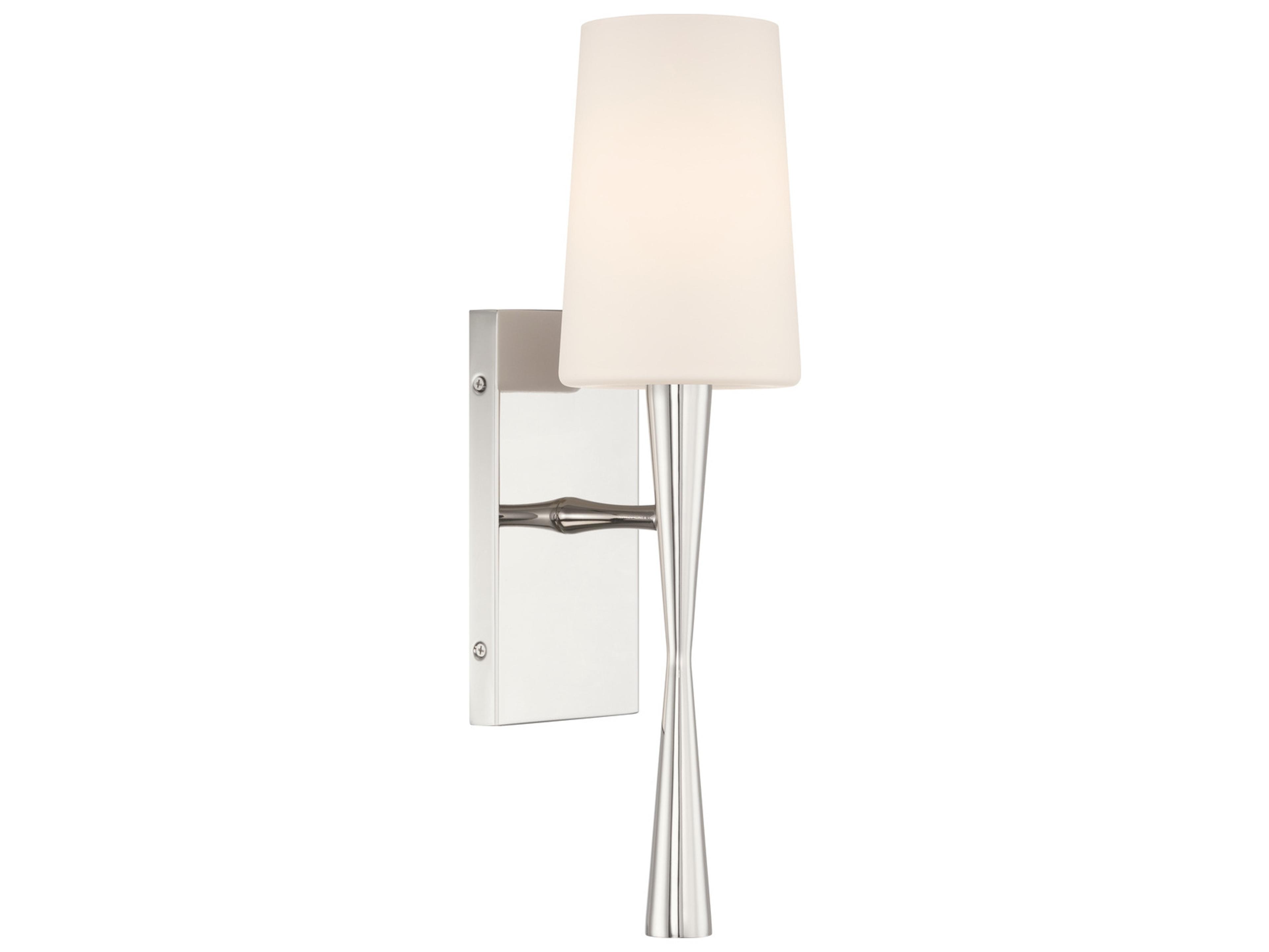 Crystorama Trenton 1-Light Silver Steel Wall Sconce