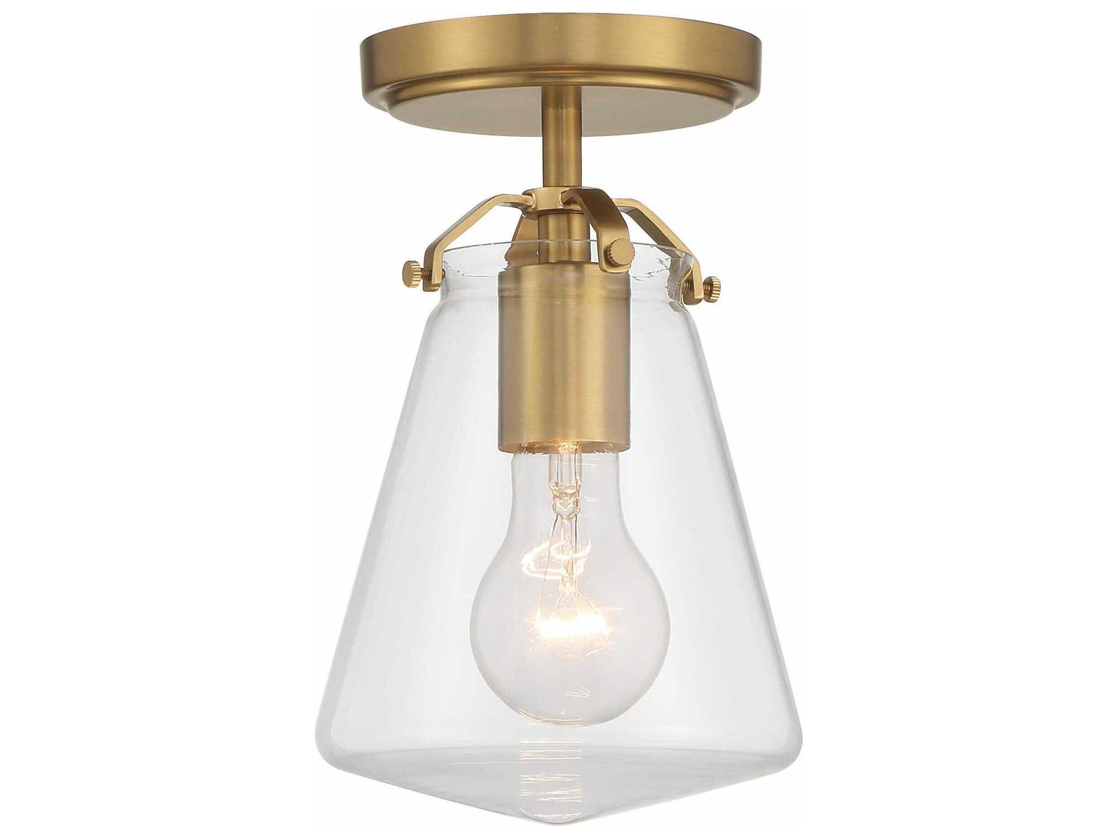 Crystorama Voss 1-Light Luxe Gold Semi Flush Mount