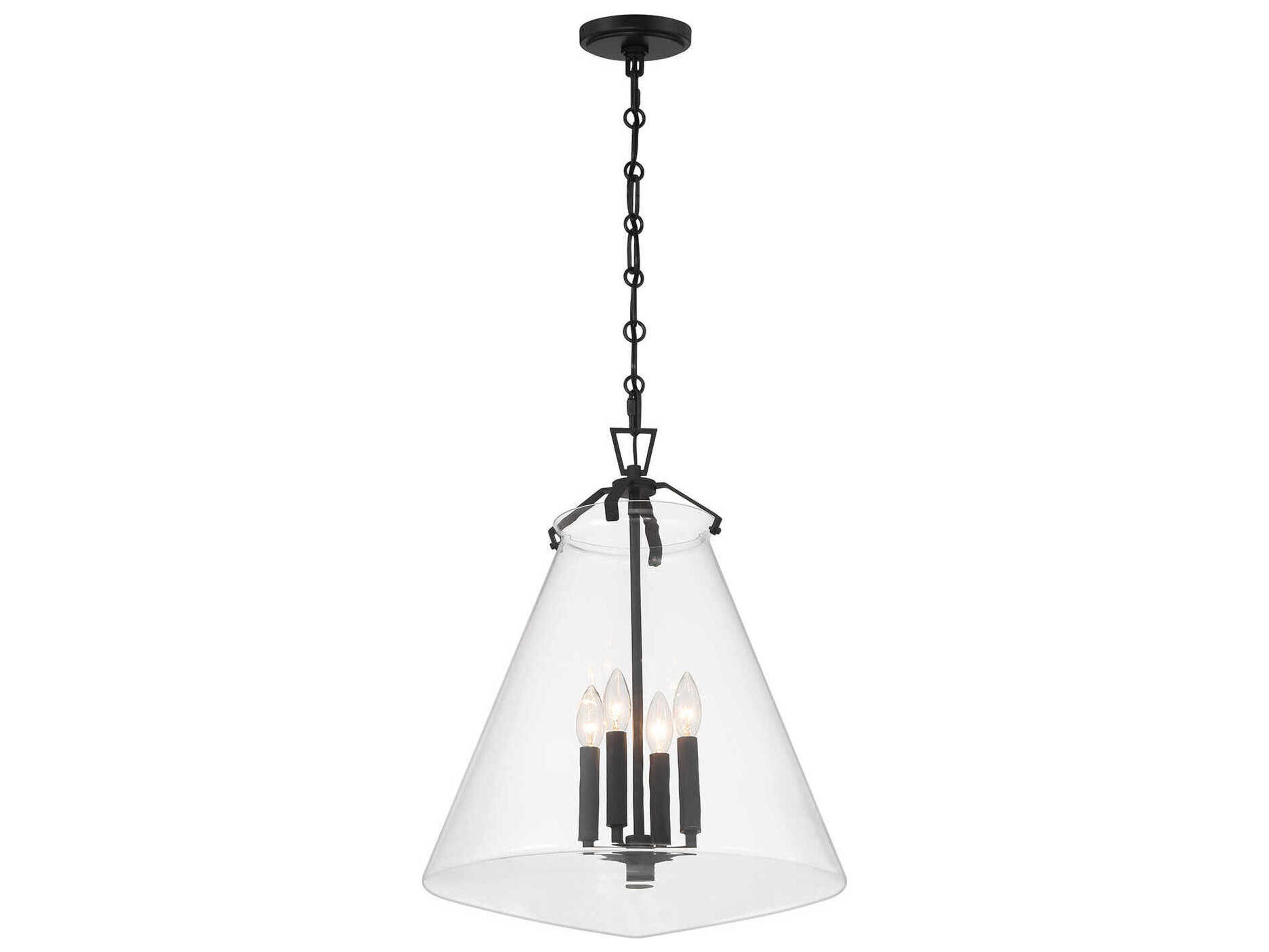 Crystorama Voss 4-Light Matte Black Pendant