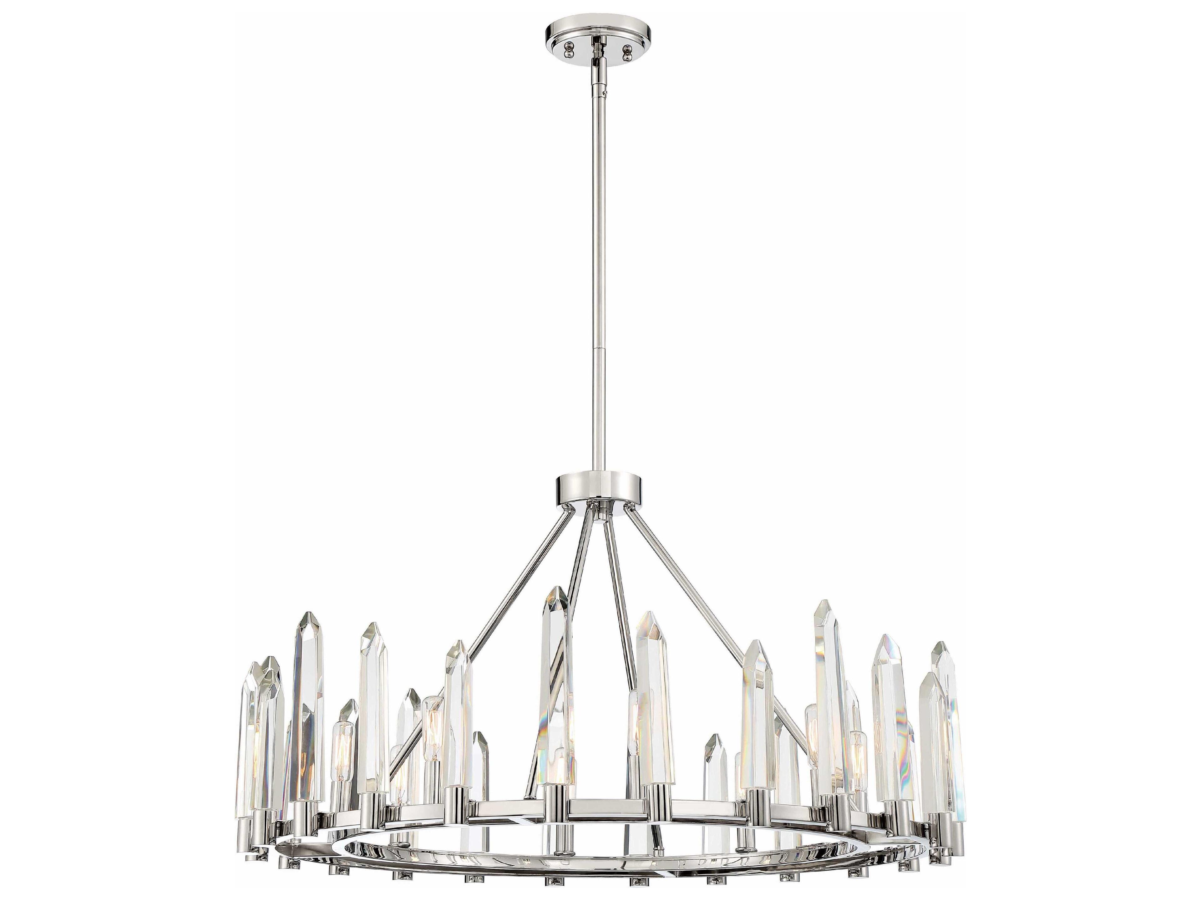 Crystorama Watson 8-Light Polished Nickel Crystal Candelabra Geometric Chandelier