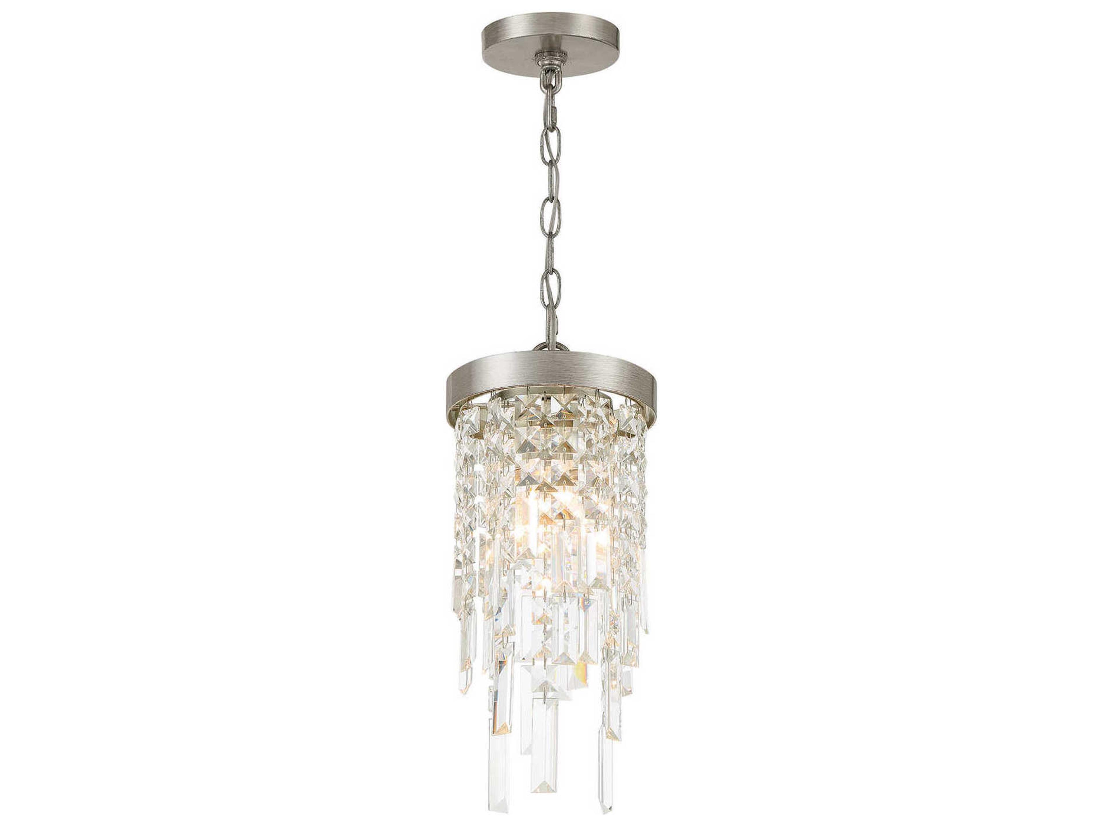 Crystorama Winfield 1-Light Antique Silver Mini Pendant