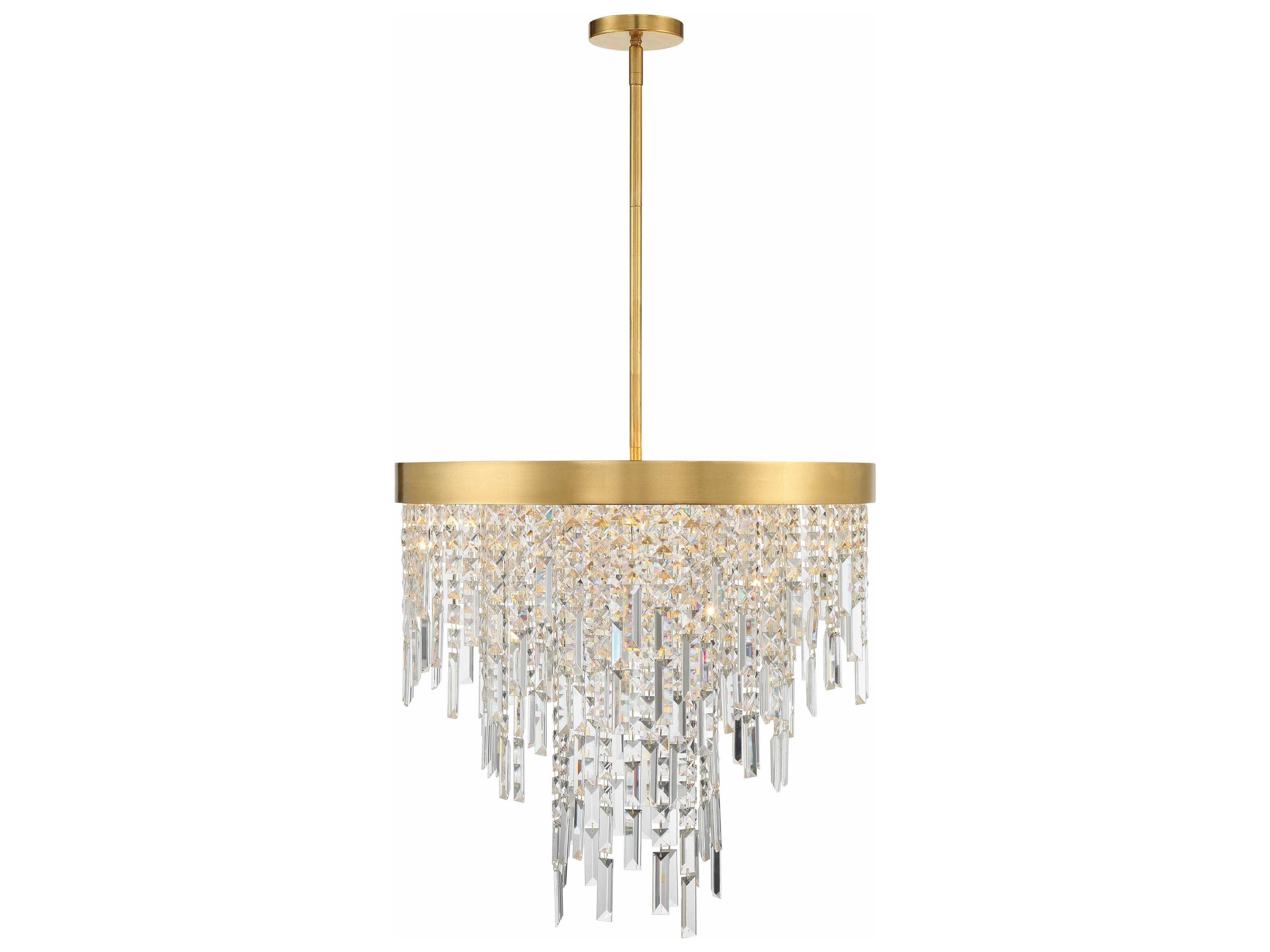 Crystorama Winfield 6-Light Antique Gold Crystal Pendant