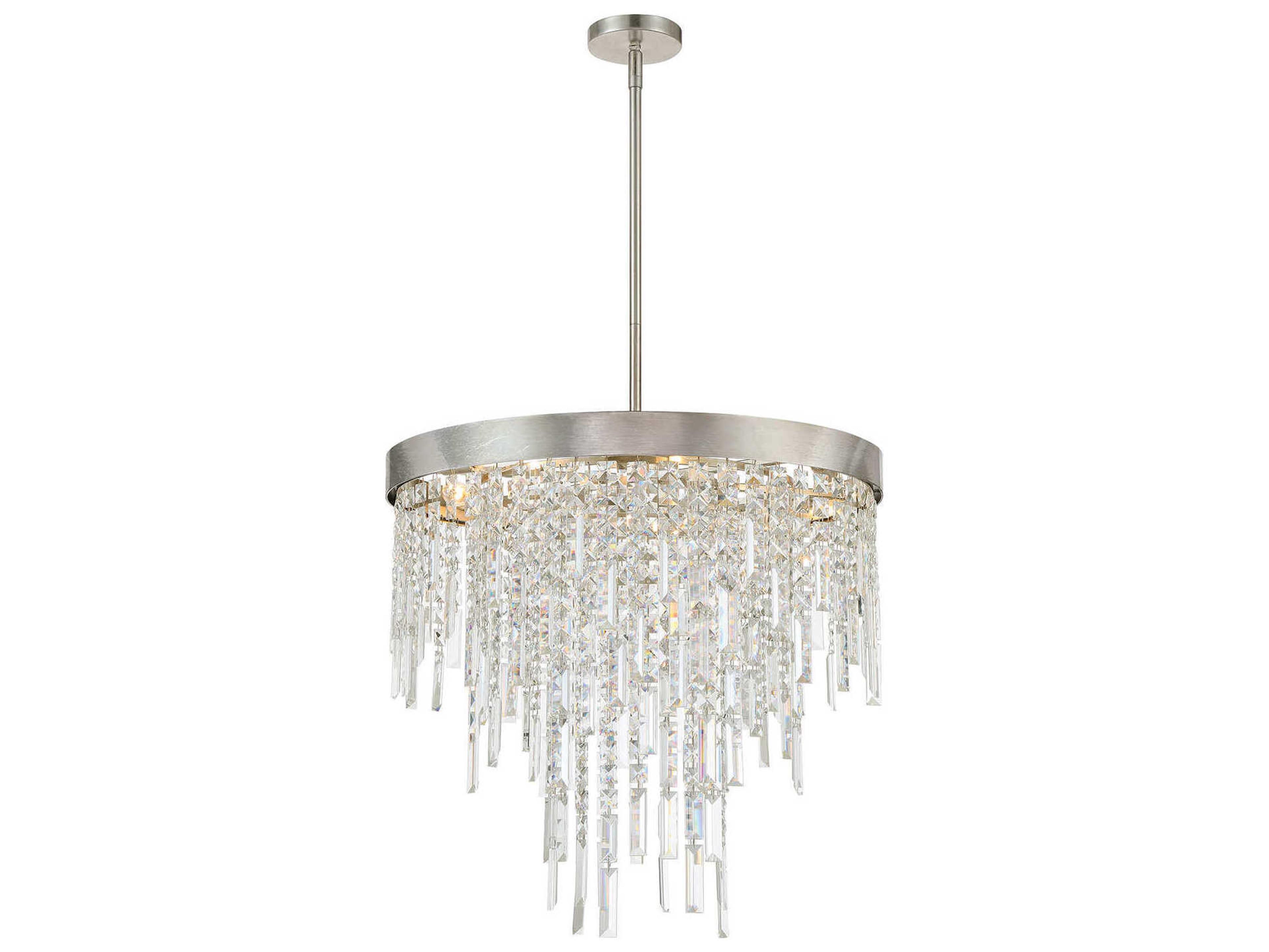 Crystorama Winfield 6-Light Antique Silver Candelabra Chandelier