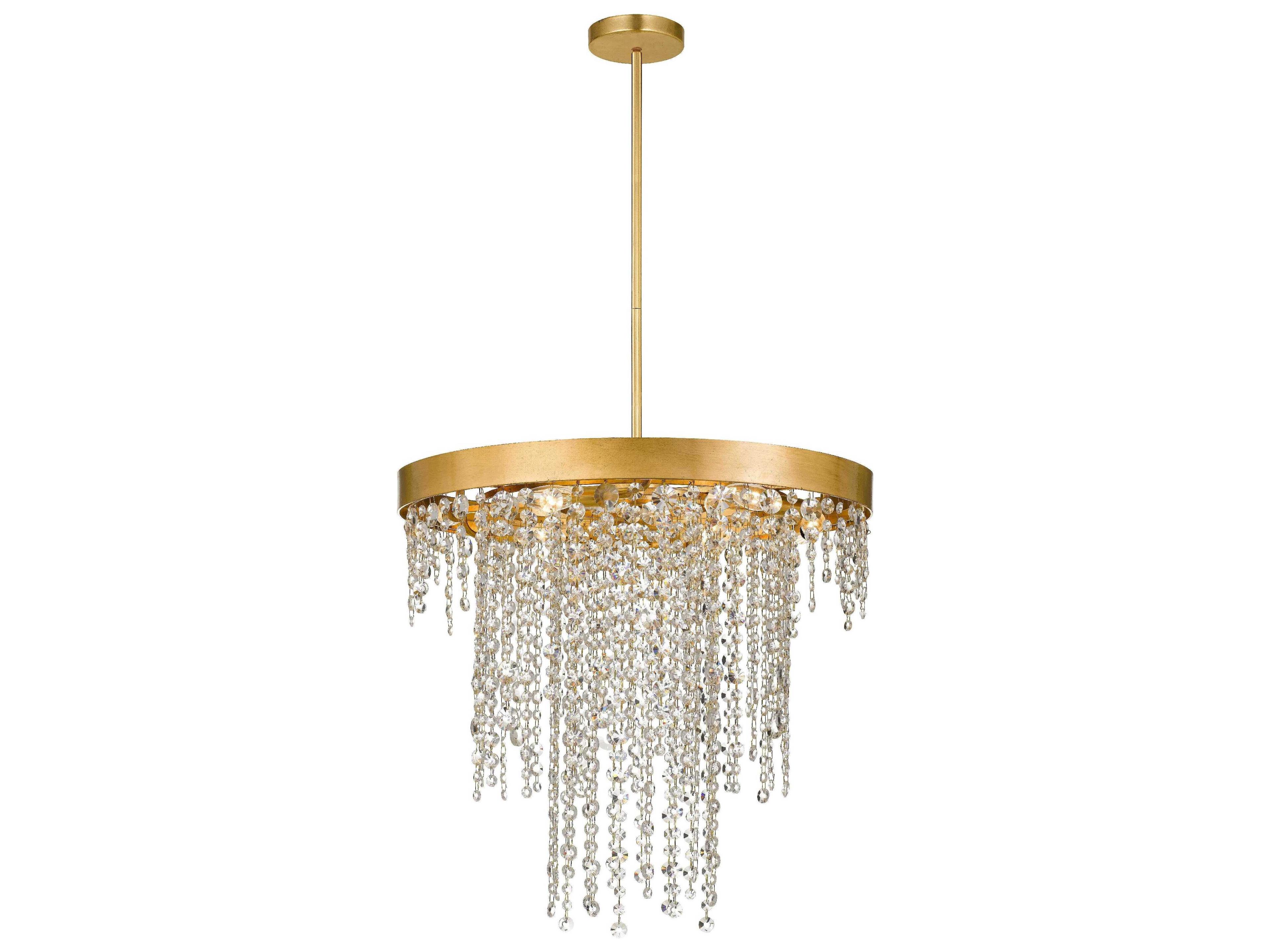 Crystorama Winham 6-Light Antique Gold Clear Crystal Pendant