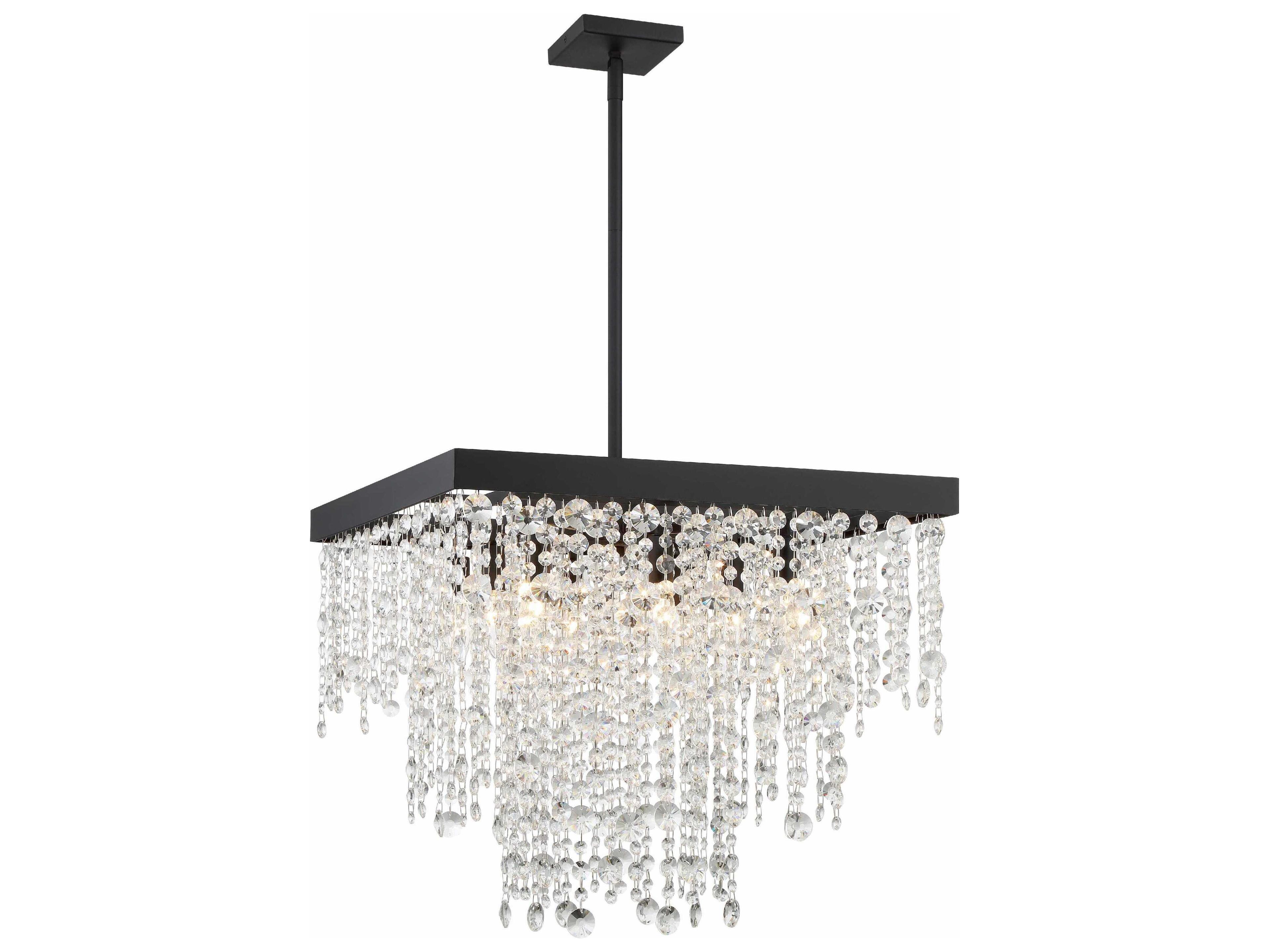 Crystorama Winham 8-Light Black Forged Crystal Glass Pendant