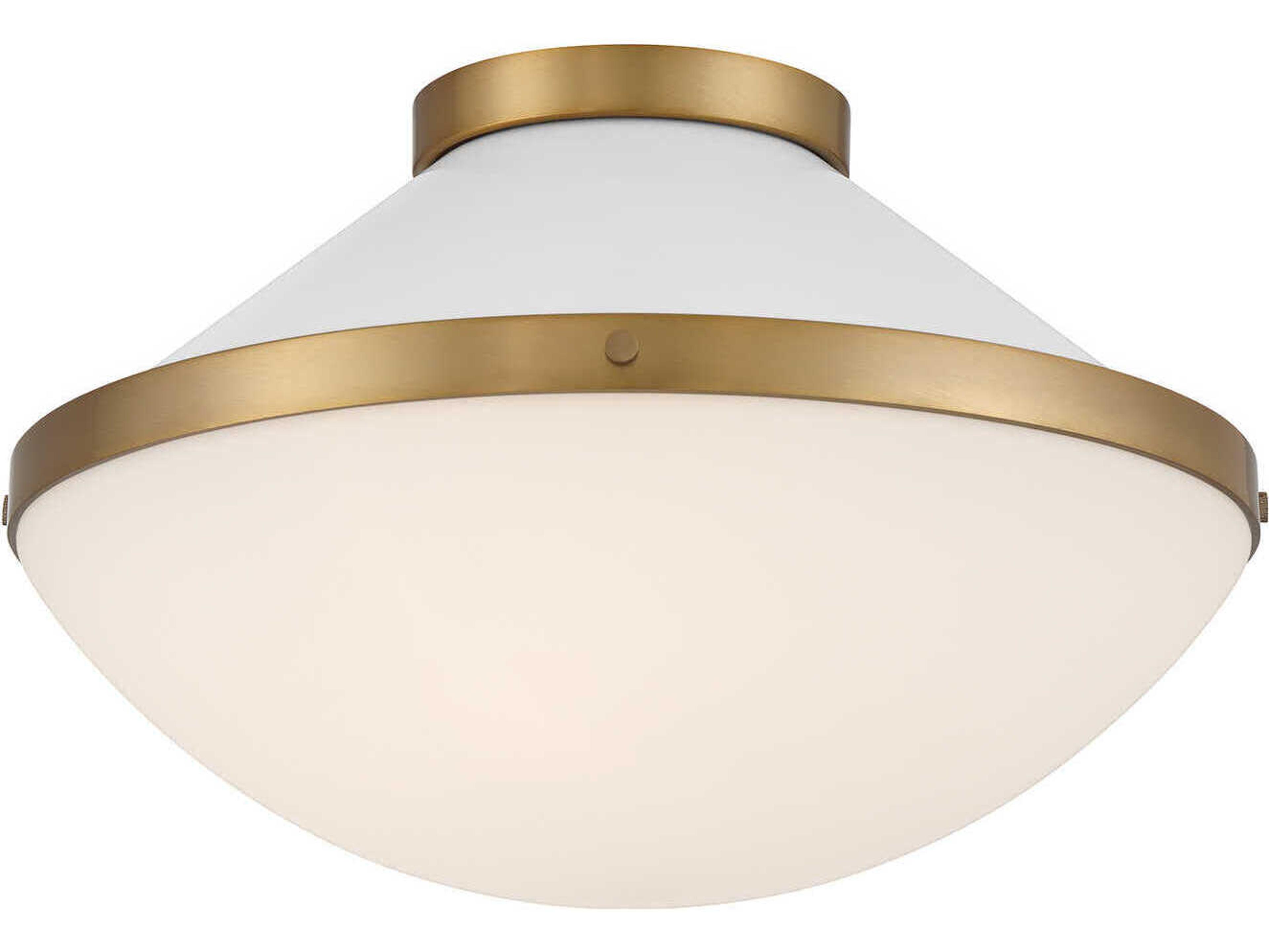 Crystorama Xander 2-Light Vibrant Gold White Flush Mount
