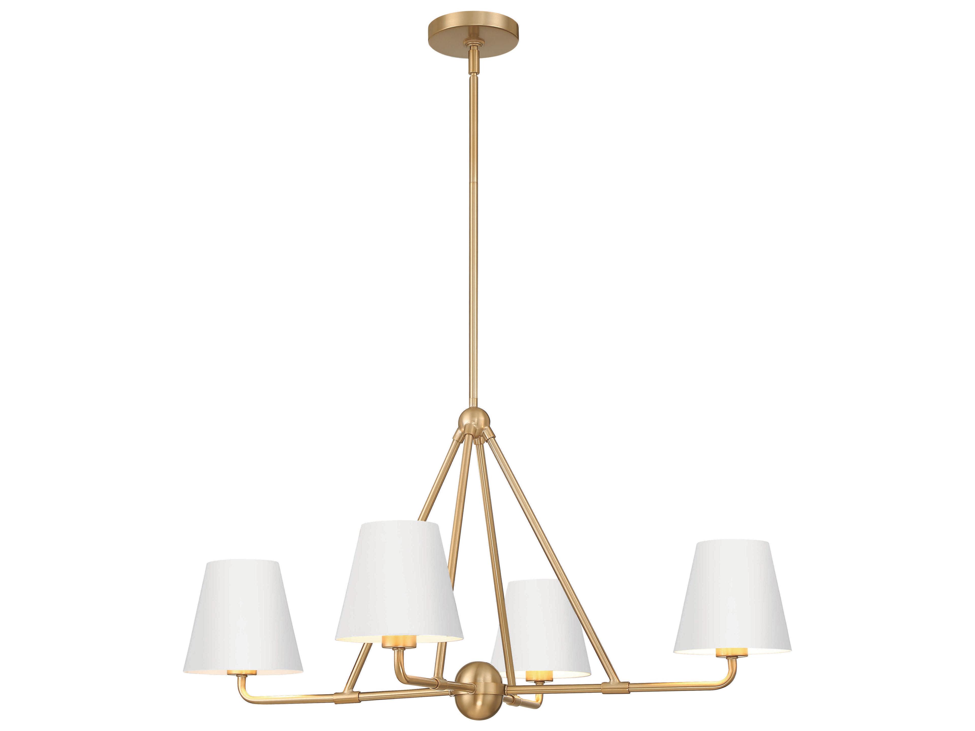 Crystorama Xavier 4-Light Vibrant Gold White Chandelier