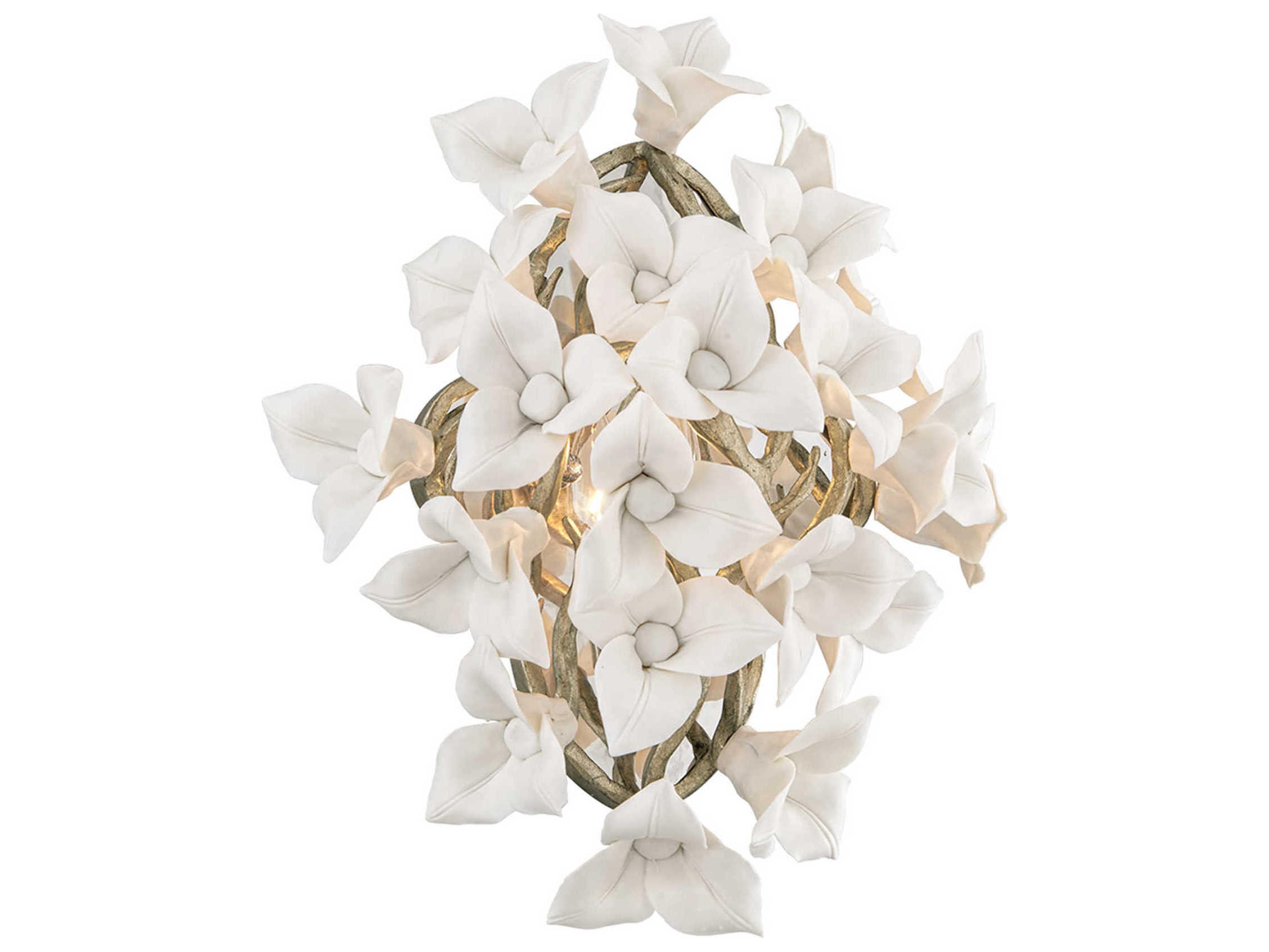 Corbett Lighting Lily 1-Light Enchanted Silver Leaf Wall Sconce