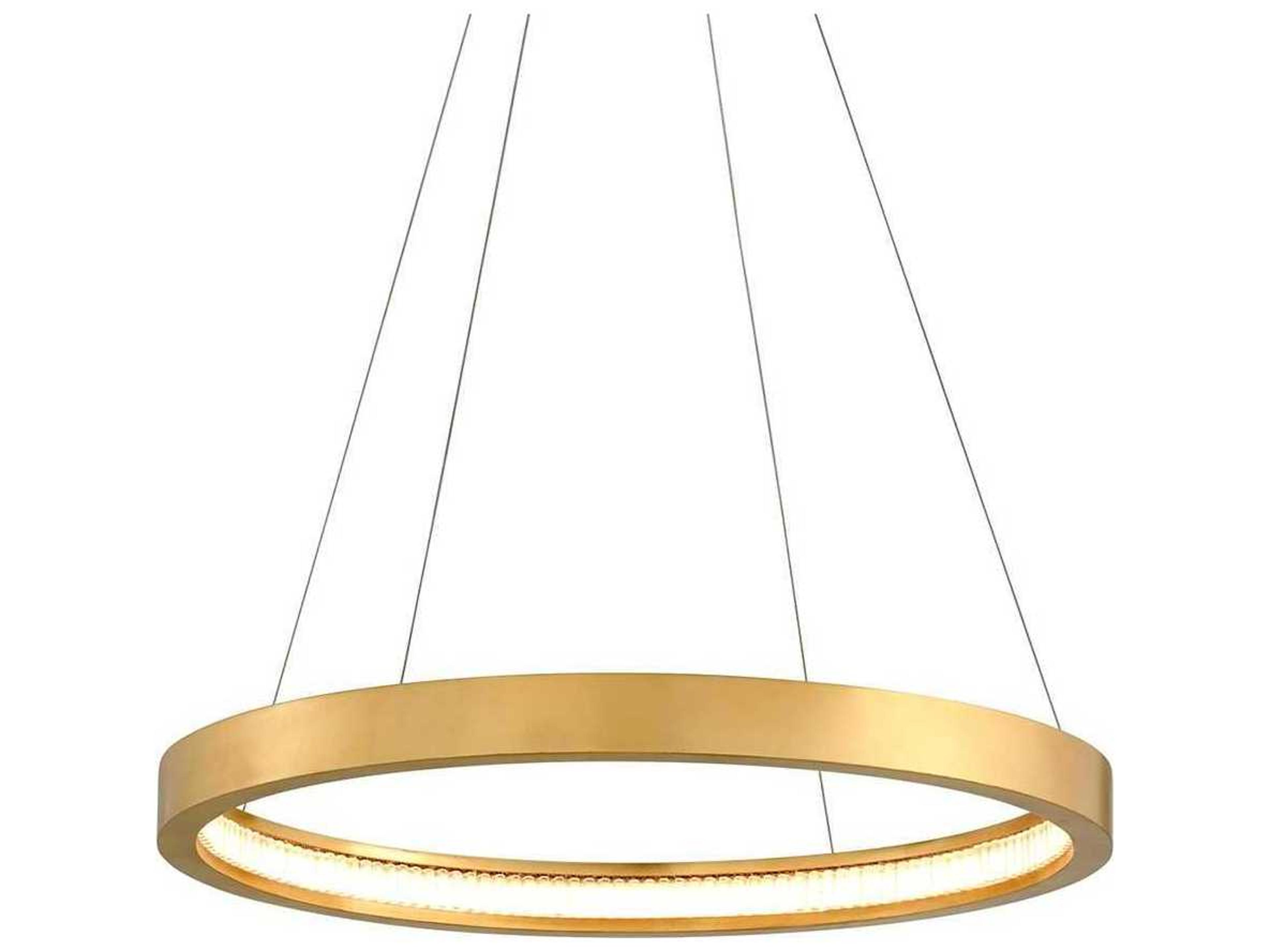 Jasmine 1-Light Gold Leaf Glass LED Round Pendant