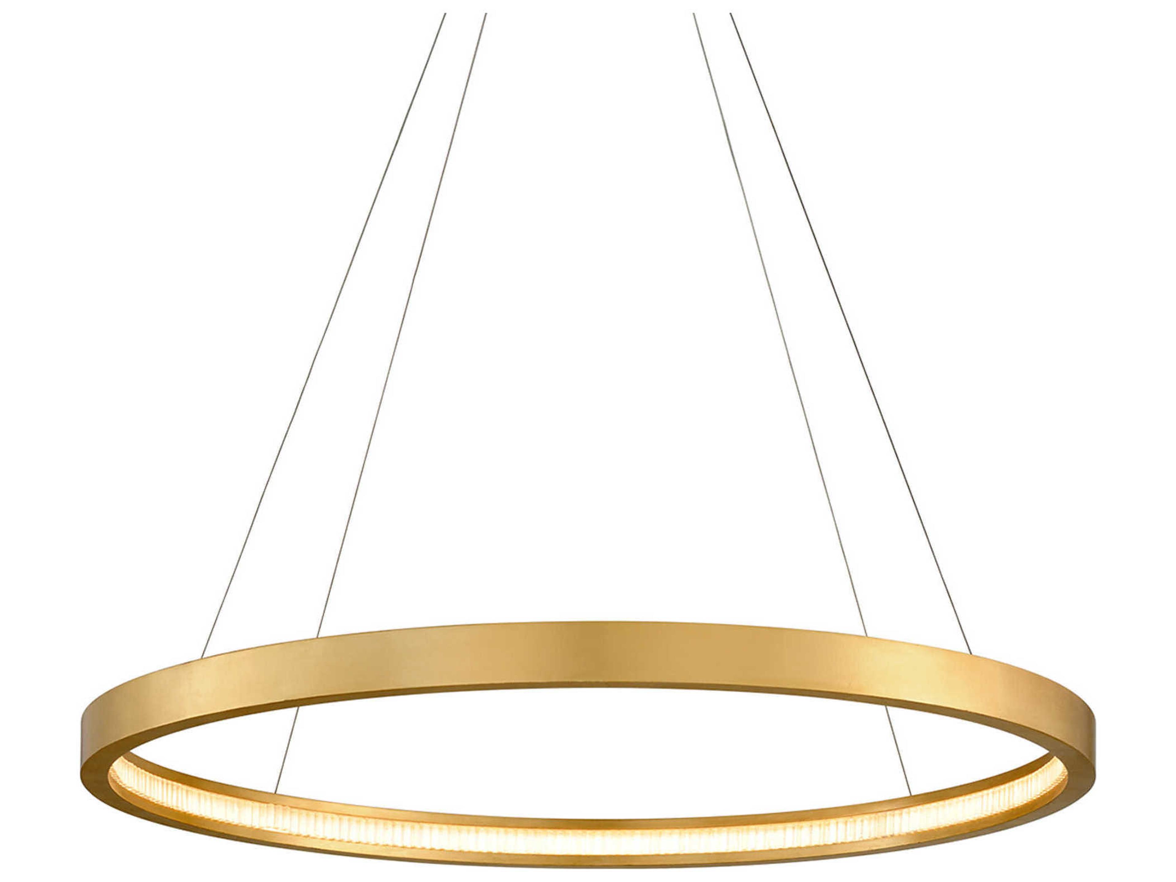 Corbett Lighting Jasmine 1-Light Gold Leaf Glass LED Round Pendant