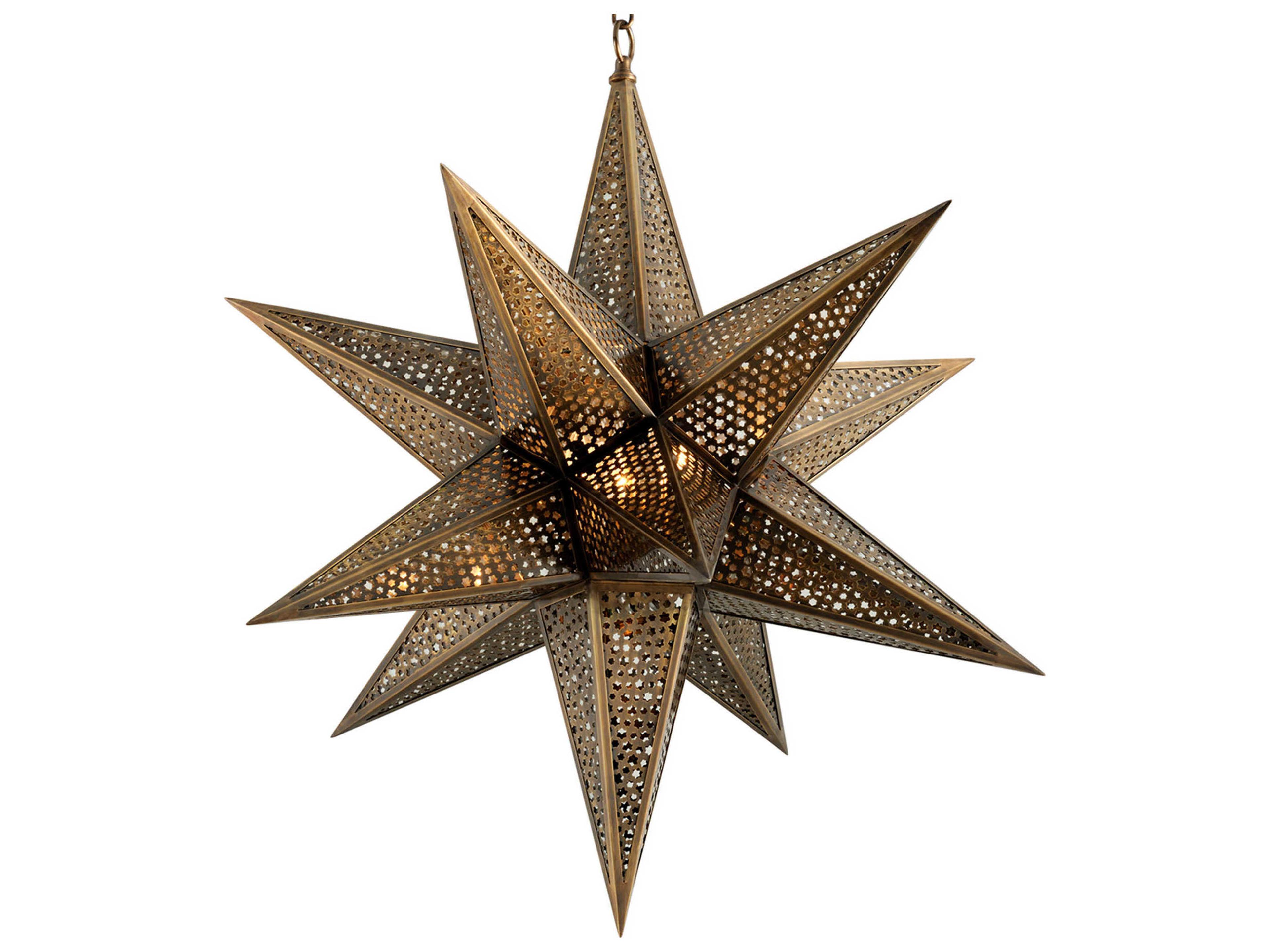 Corbett Lighting Star Of The East 3-Light Old World Bronze Glass Pendant