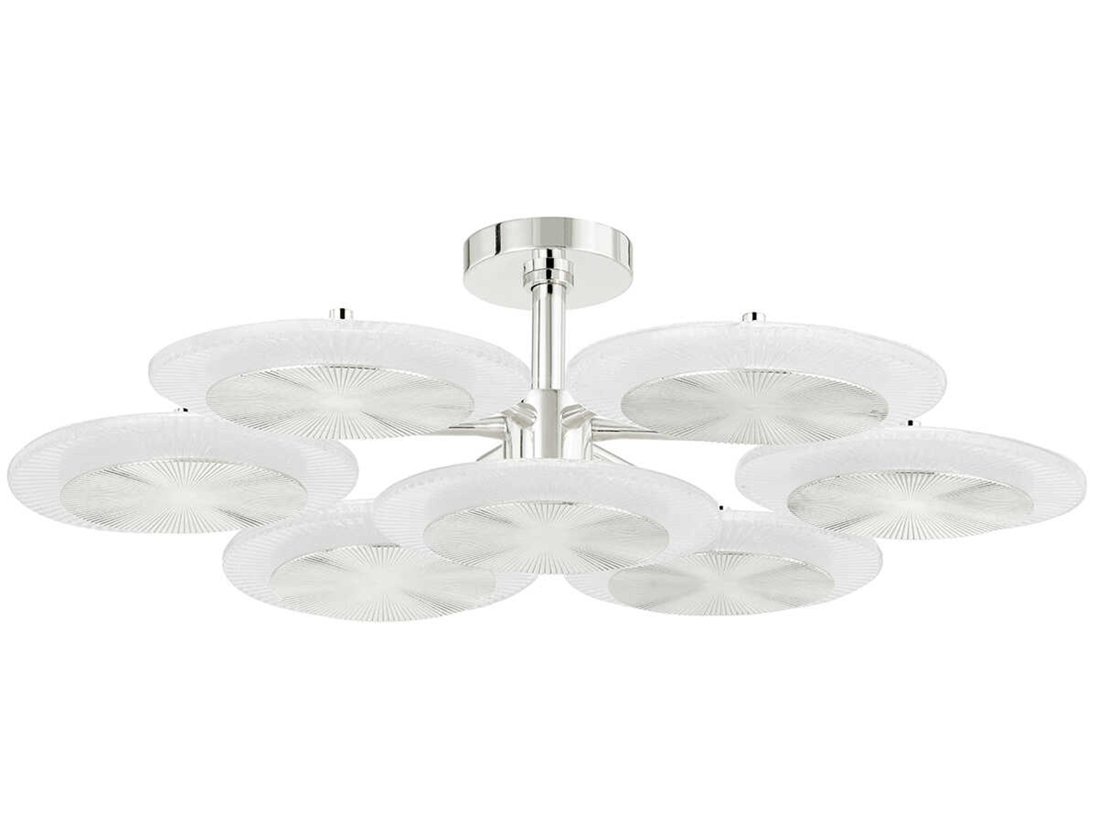 Corbett Lighting Topaz 7-Light Polished Nickel Glass LED Round Chandelier