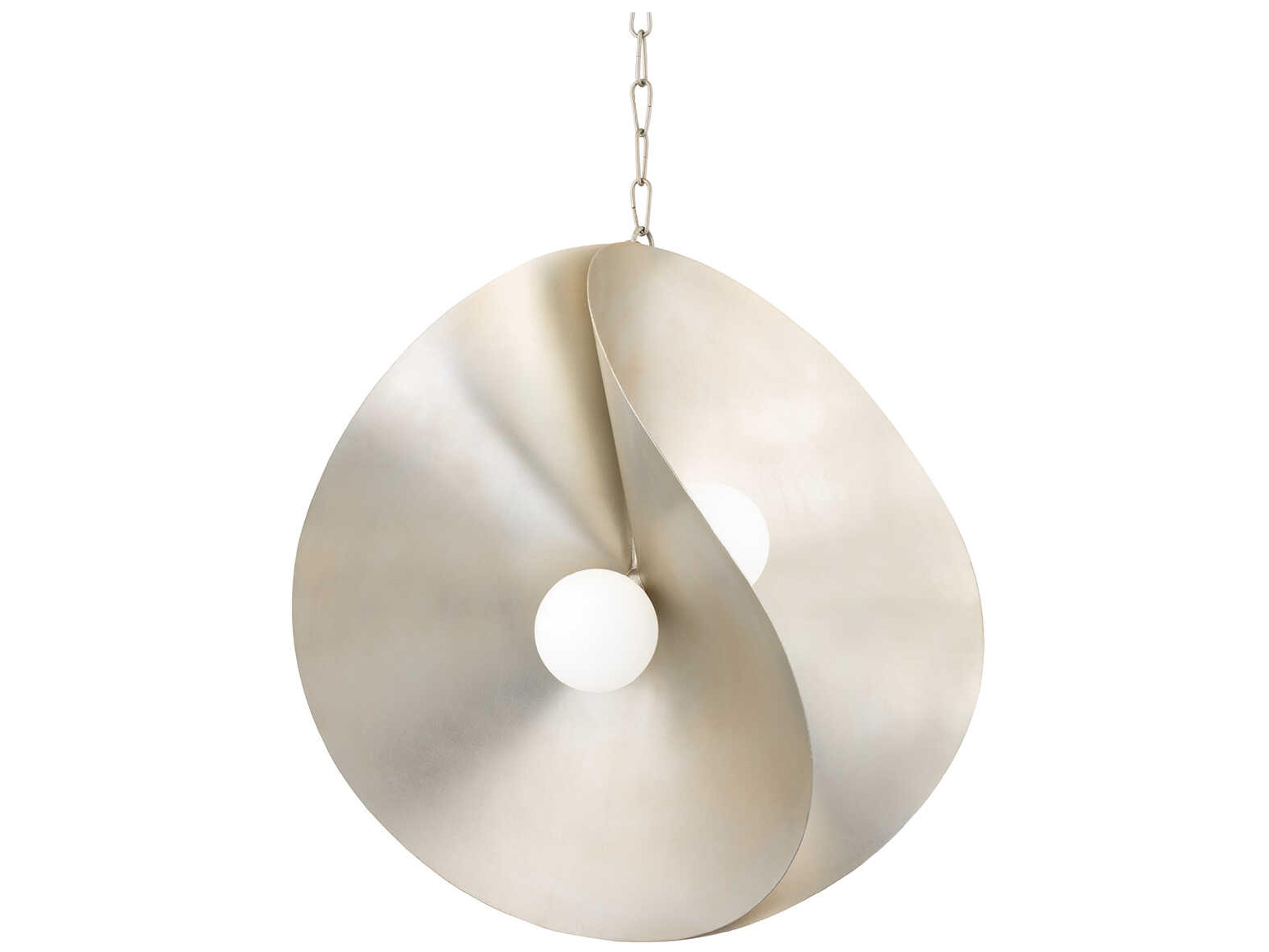 Corbett Lighting Peony 4-Light Warm Silver Leaf Glass Globe Pendant