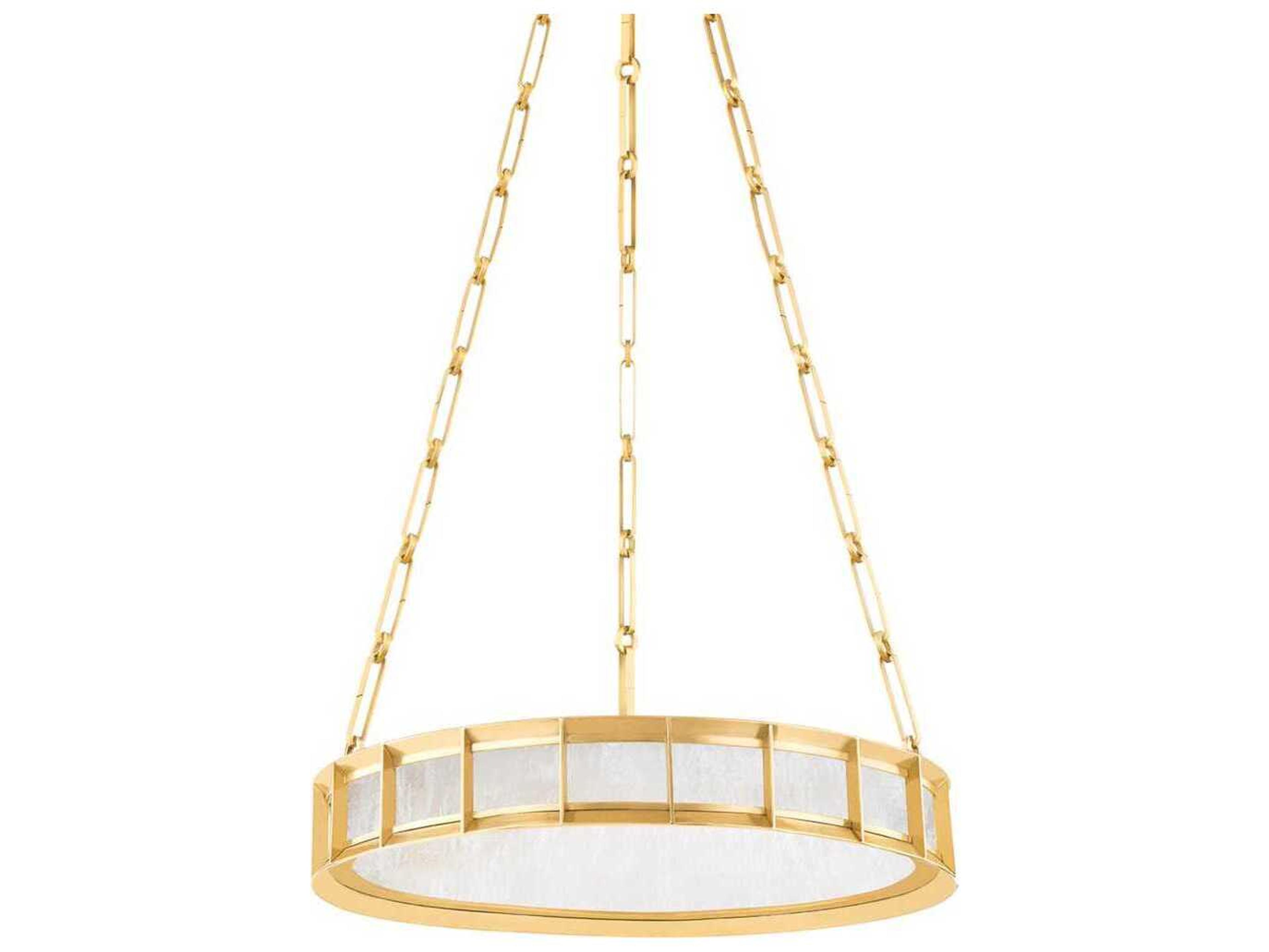 Corbett Lighting Leda 1-Light Vintage Brass Glass LED Round Pendant