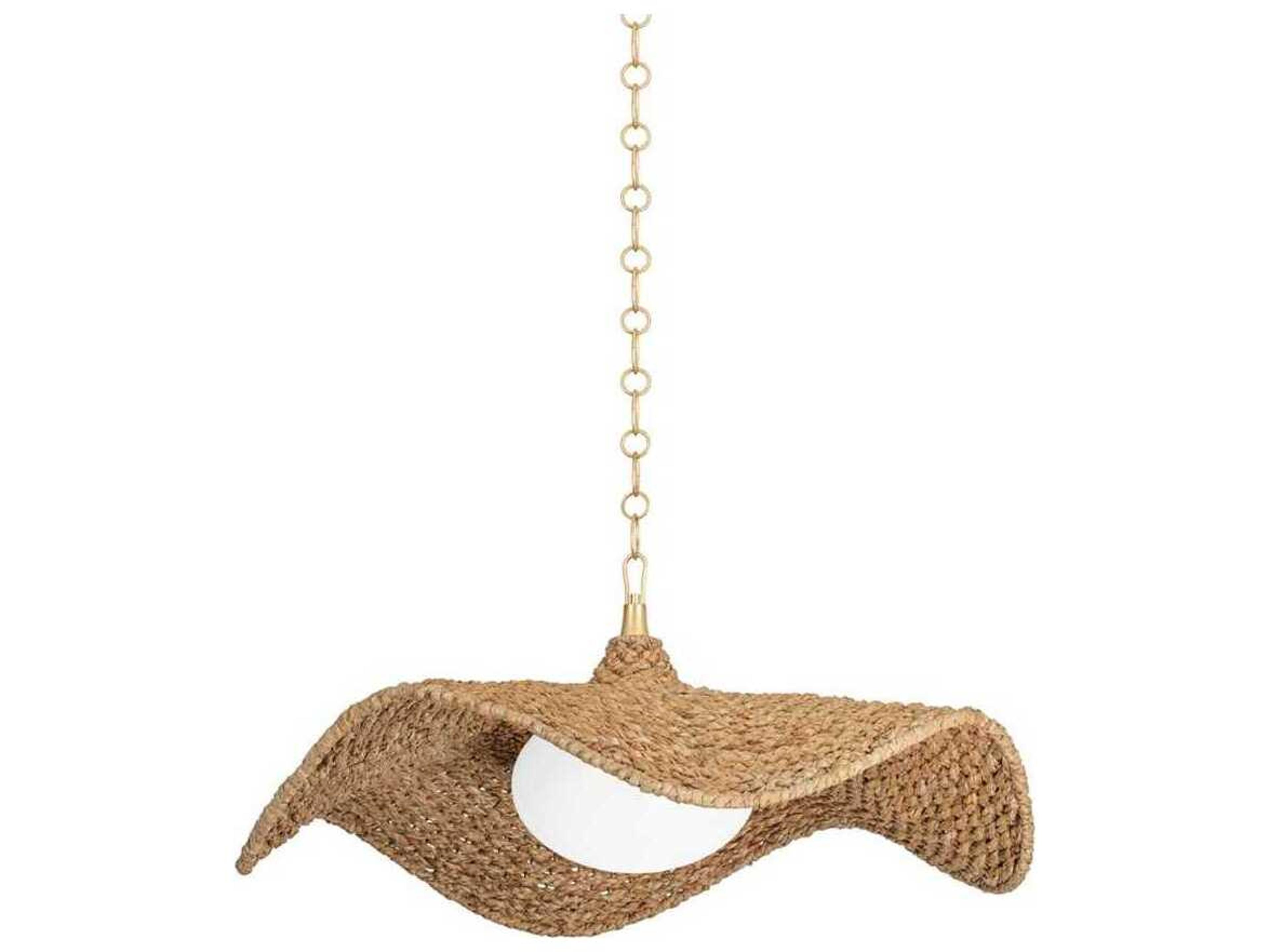 Levene 1-Light Vintage Gold Leaf Brown Glass Pendant